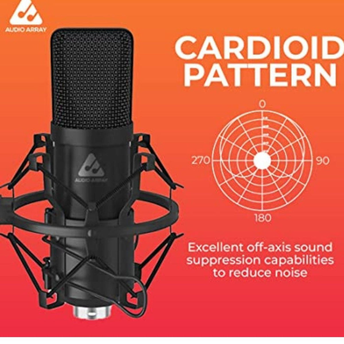 Audio Array AM-C2 XLR Condenser Microphone Kit with Pro Boom Arm