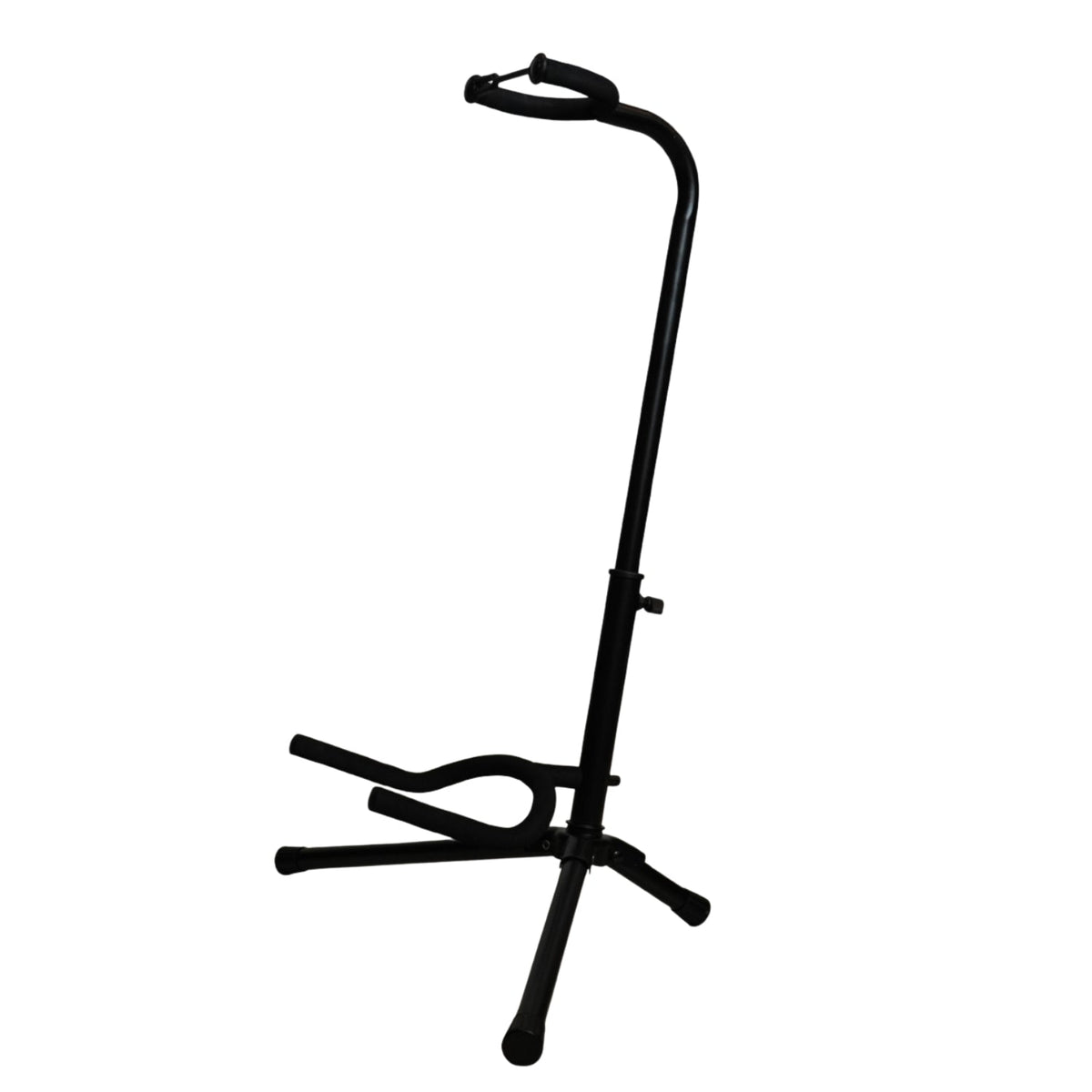 BAJAAO GS008 Adjustable Tripod Guitar Stand with Padded Neck Support, Foldable Guitar Cradle & Safety Retainer – Black