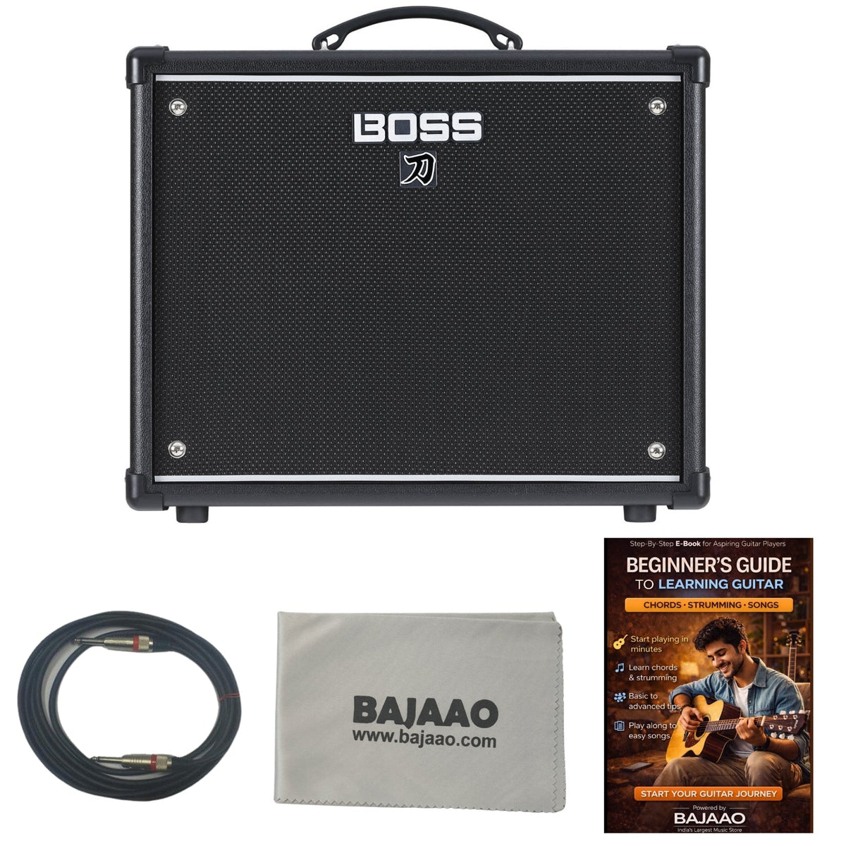 Boss Katana 50 Gen 3 50 Watt 12 Inch Combo Guitar Amplifier with Cable, Polishing Cloth and E-Book