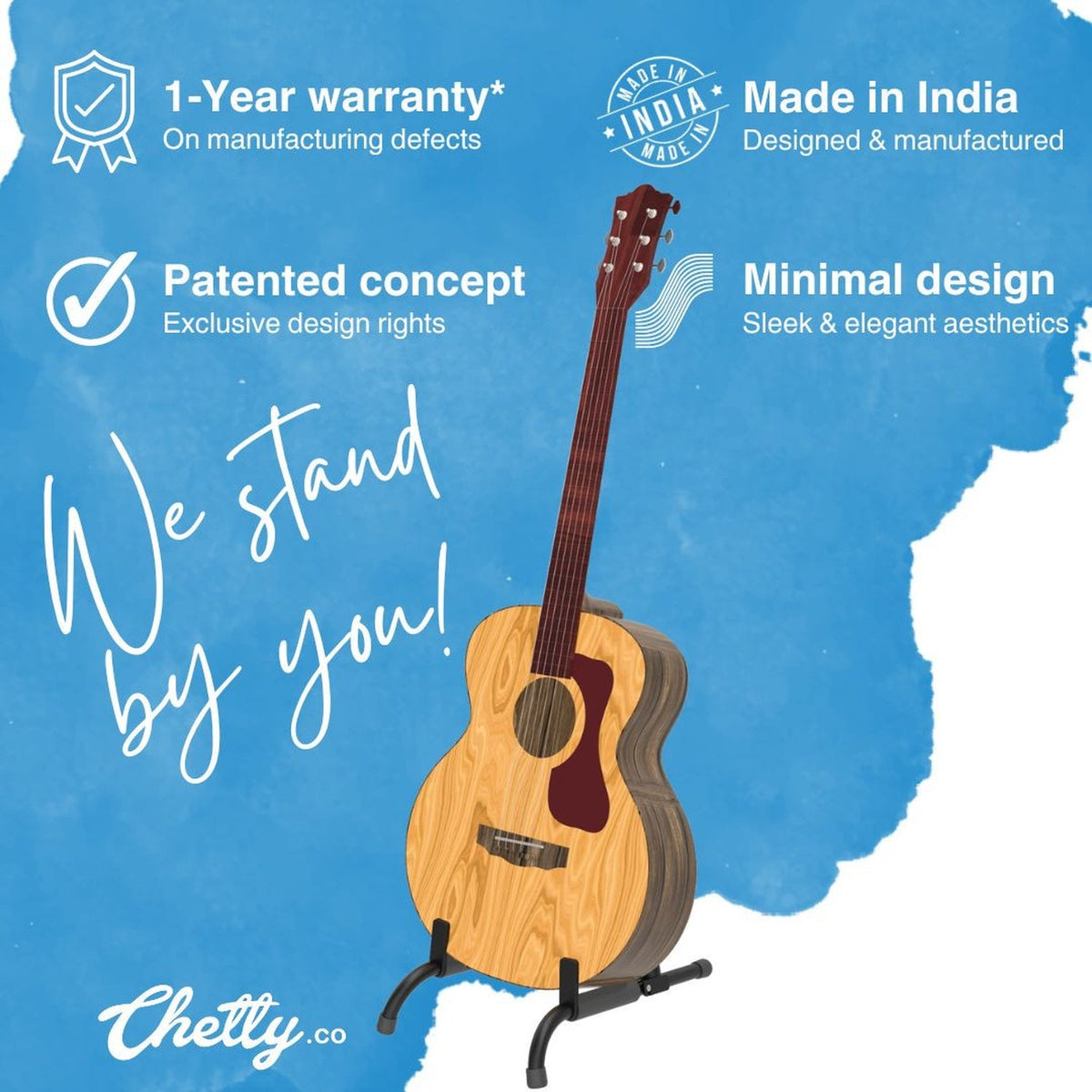 Chetty GA4 Foldable A-Frame Guitar Stand
