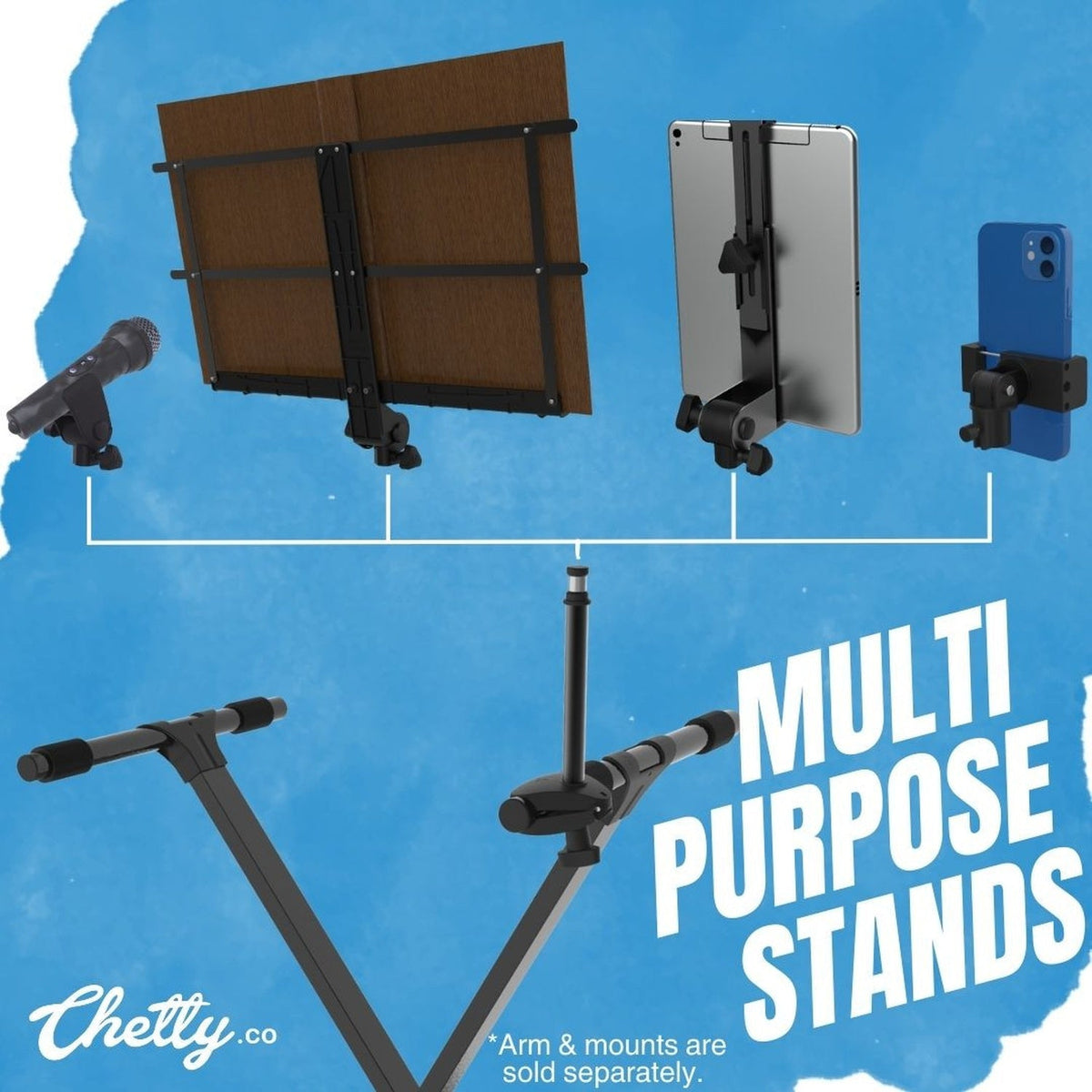 Chetty TT4 X-Type Keyboard Single Braced Stand with 6-level Trigger Locking