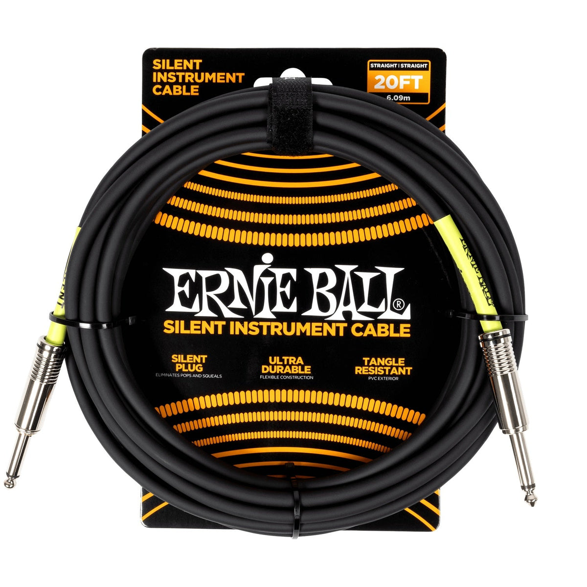 Ernie Ball Classic Silent 20ft Straight/Straight Instrument Cable