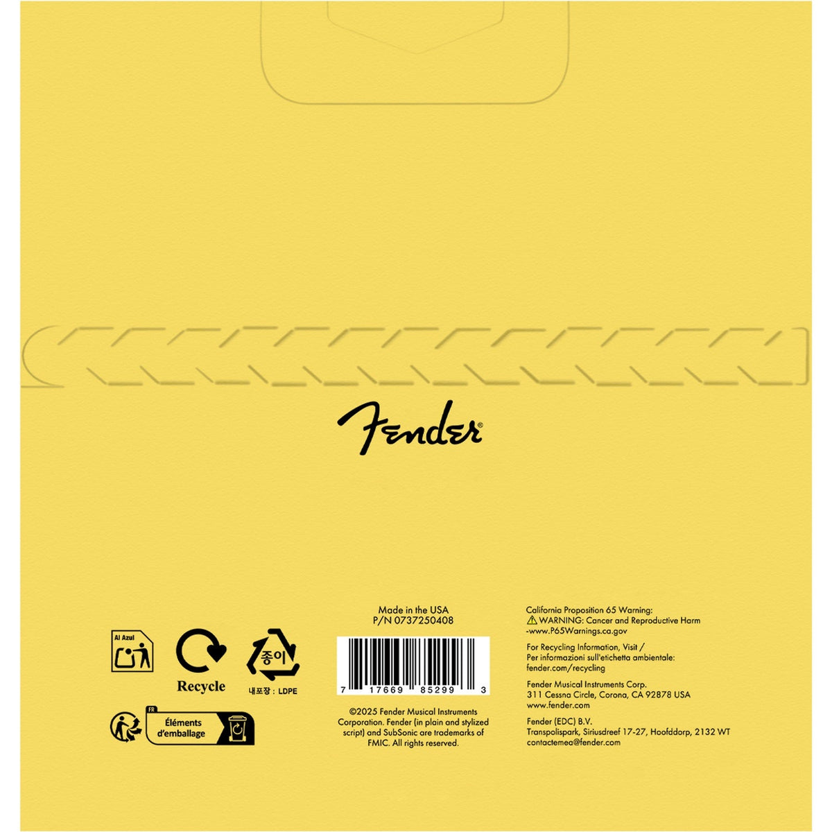 Fender SubSonic 7250 Nickel Plated Steel Bass Guitar Strings - 050-.105