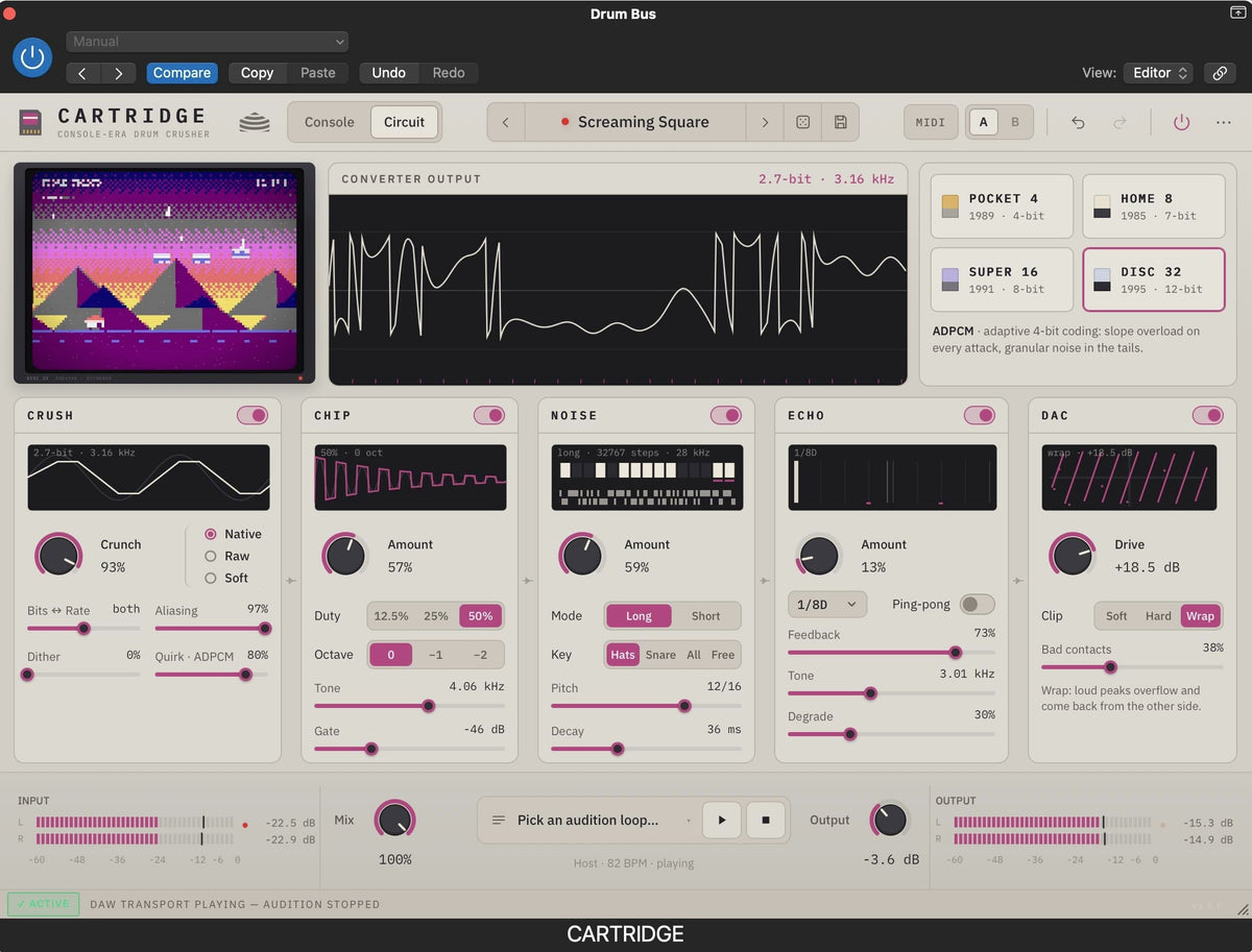 Yurtrock CARTRIDGE - Console Era Drum FX Plug-In