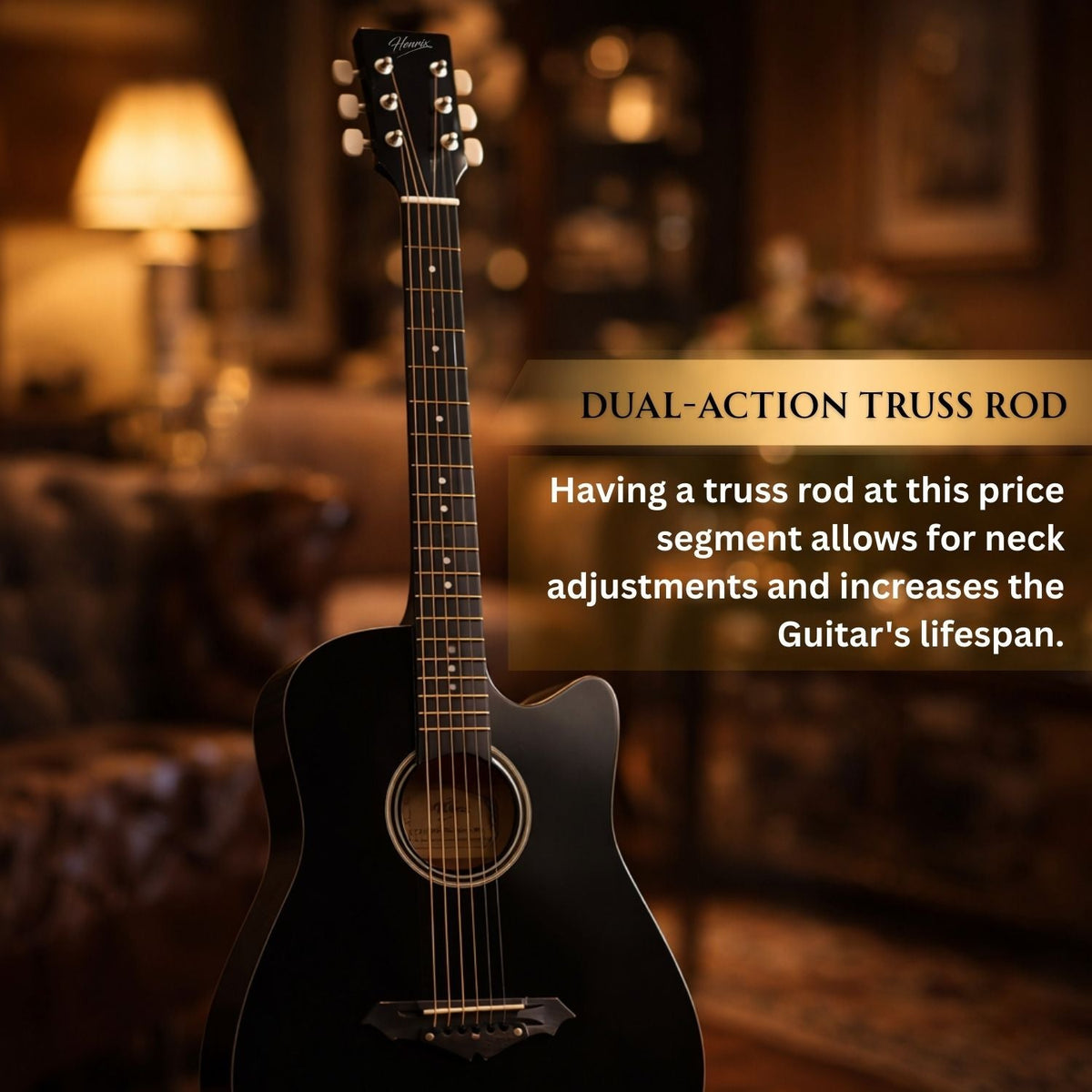Henrix 38c 38 inch Cutaway Acoustic Guitar