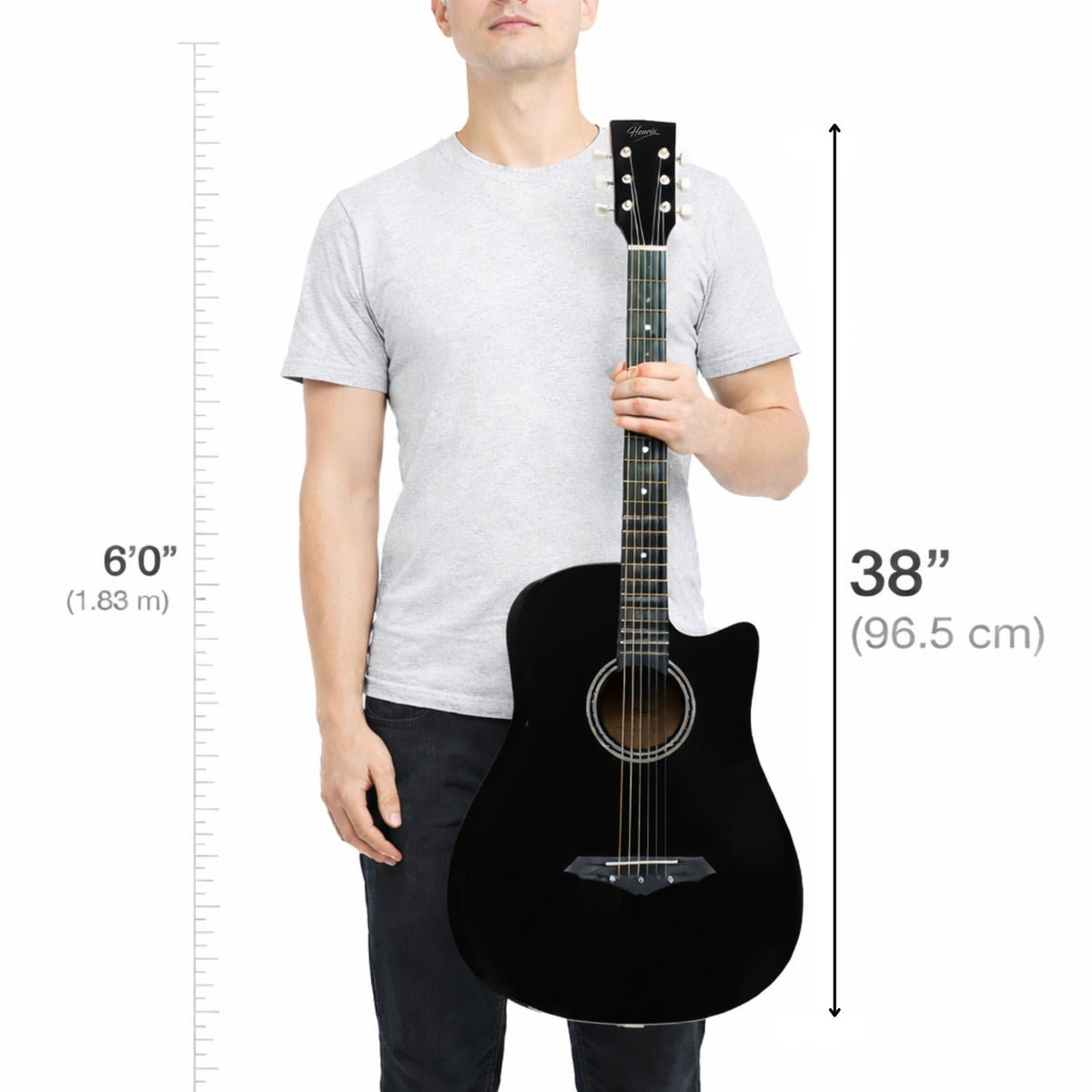 Henrix 38c 38 inch Cutaway Acoustic Guitar