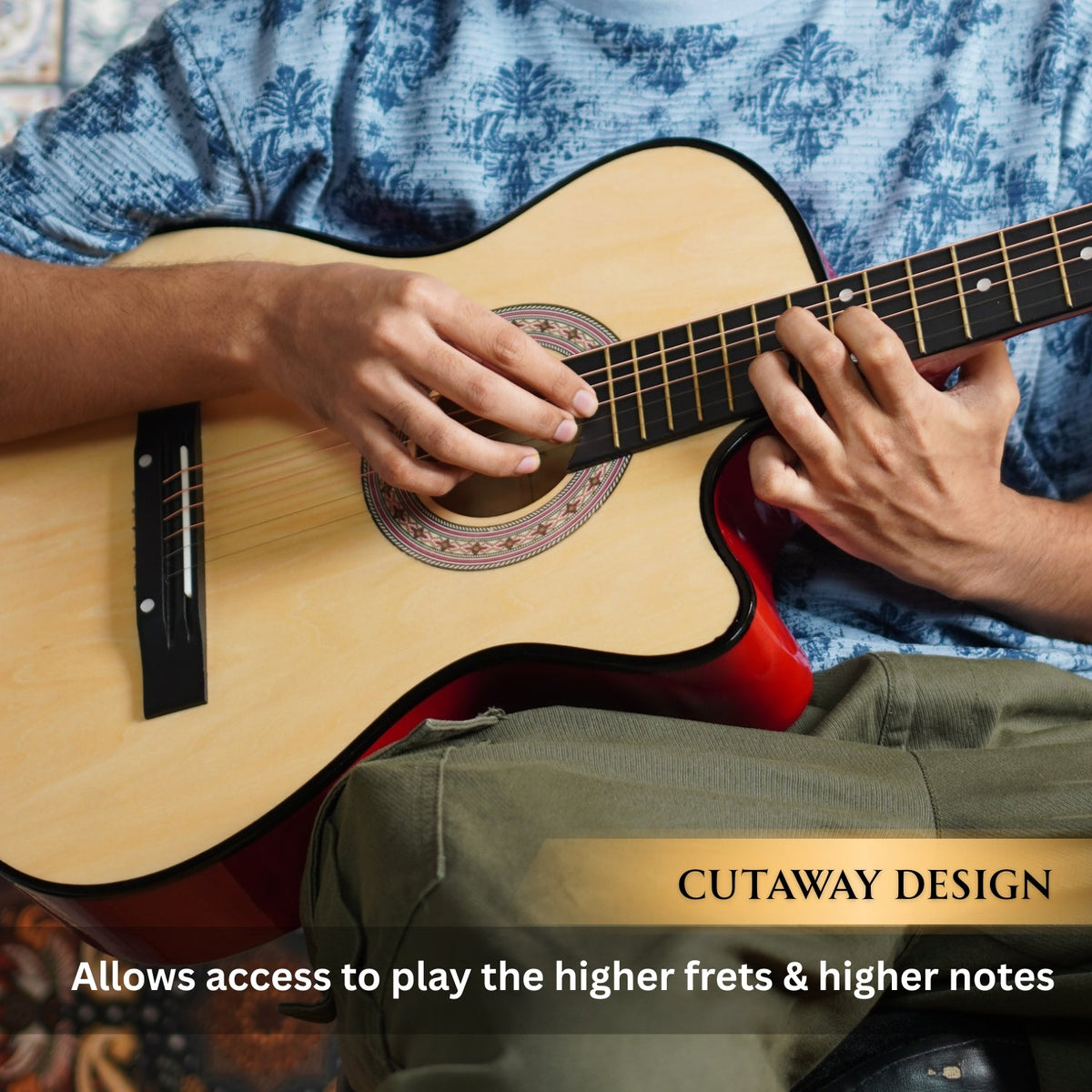 Henrix 38c 38 inch Cutaway Acoustic Guitar
