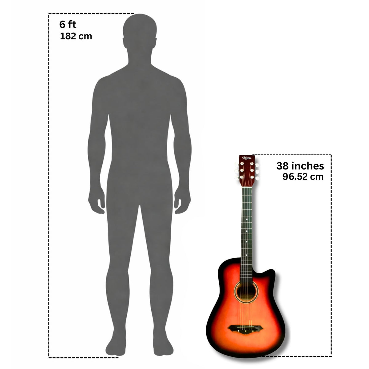 Henrix 38c 38 inch Cutaway Acoustic Guitar