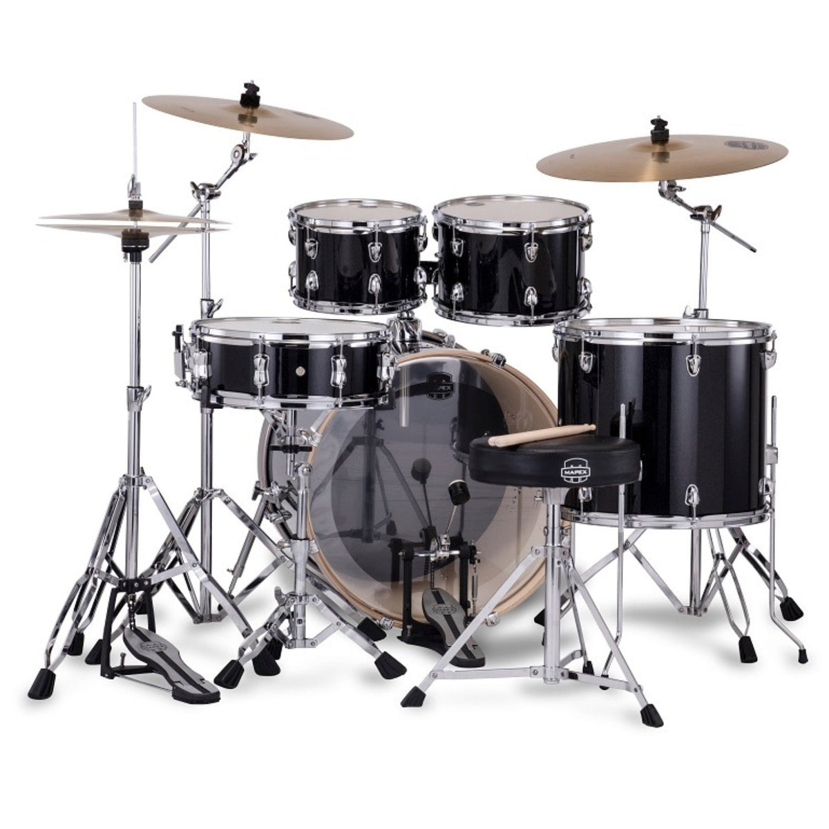 Mapex Venus 5Pcs Hybrid Acoustic Drum Kit with Hardware Cymbals & Throne