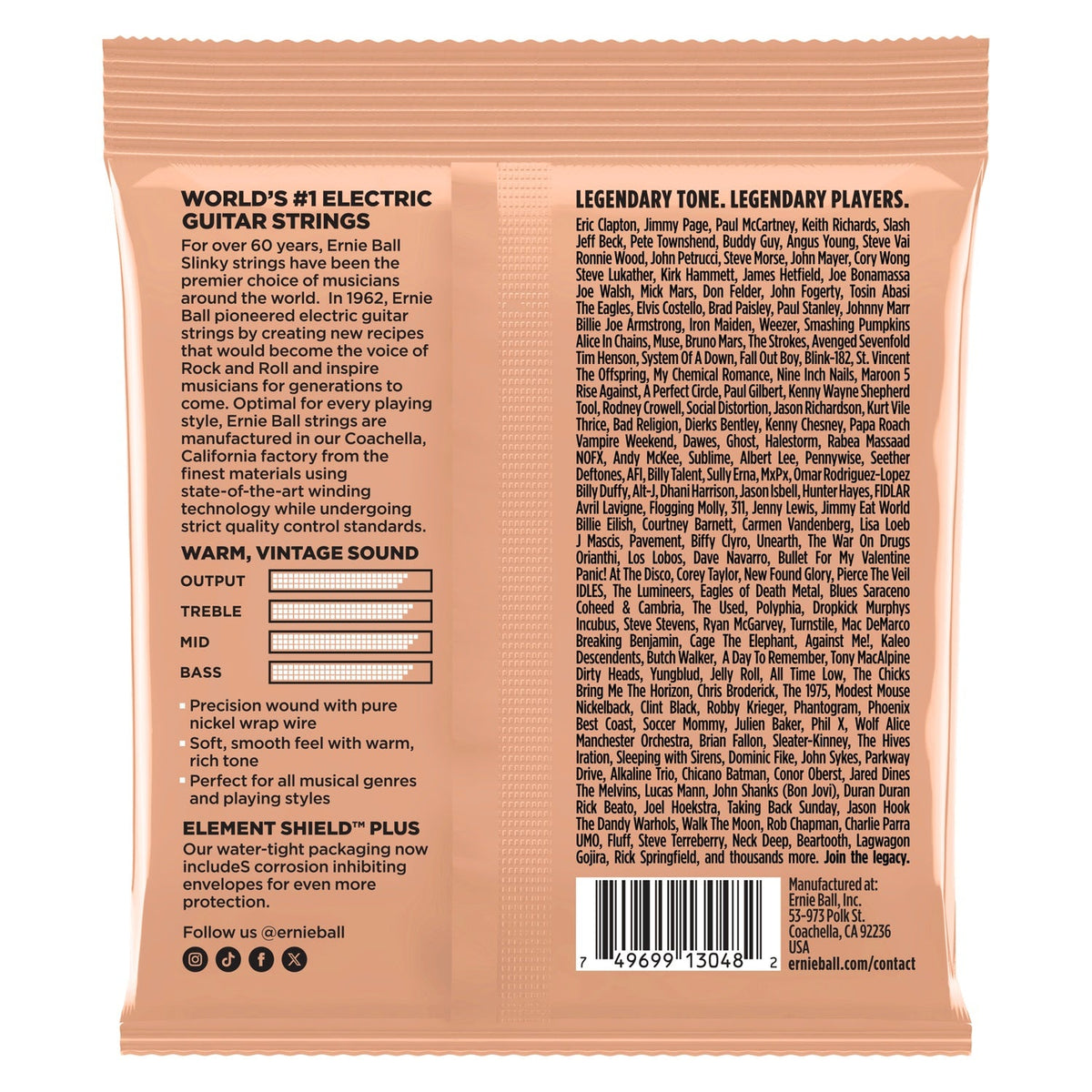 Ernie Ball Classic Turbo Slinky Electric Guitar Strings - 9.5-46