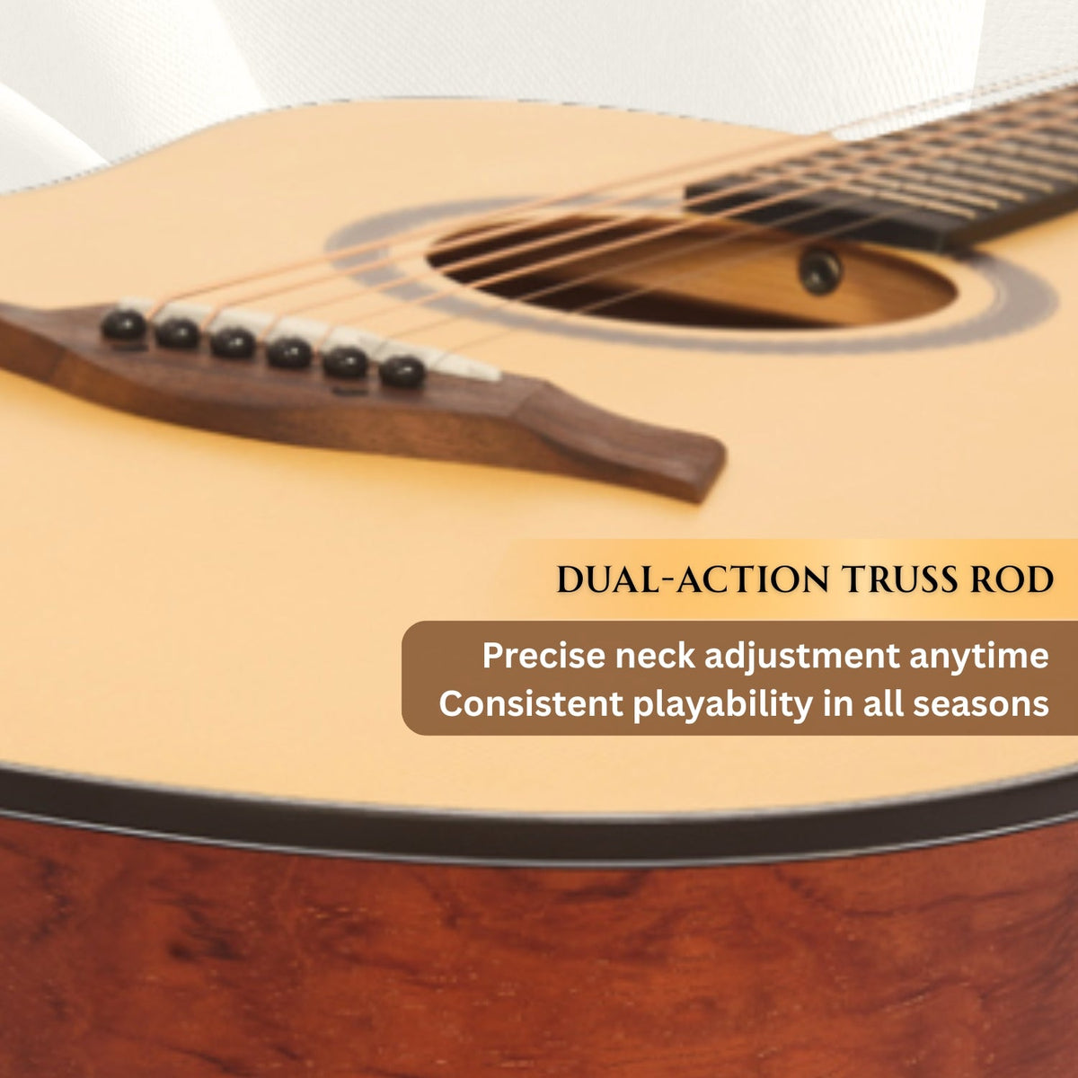 Vault DA25 Dreadnought Shape Acoustic Guitar with Bubinga Back and Sides