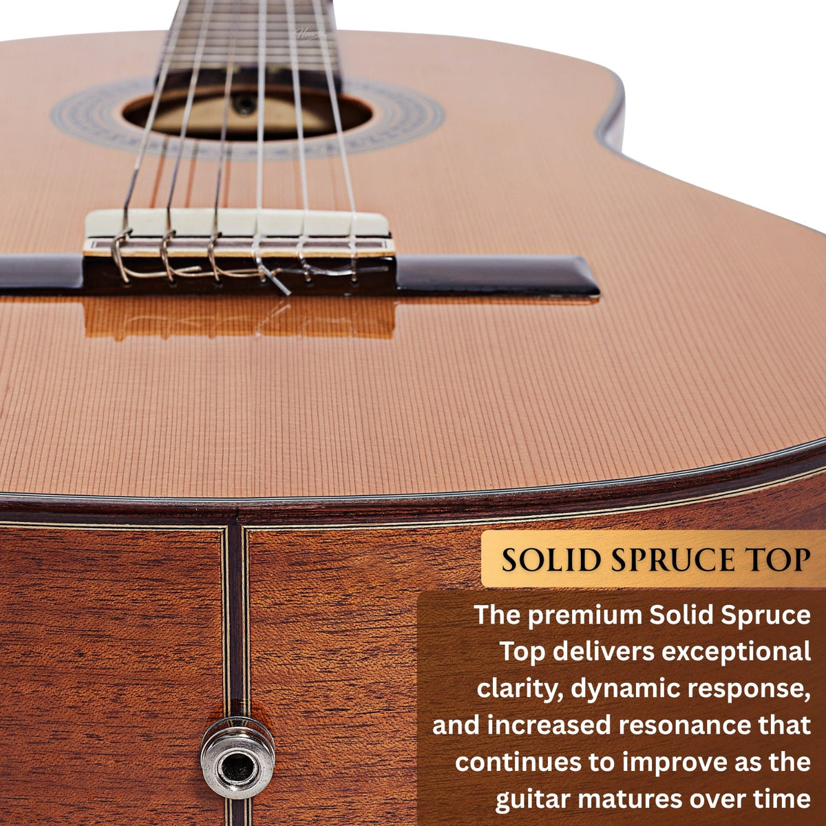 Vault Performer Pro Premium Classical Guitar with All Solid wood and Transacoustic EQ with Delay, Reverb, Chorus onboard effects and 25mm Paded Gigbag