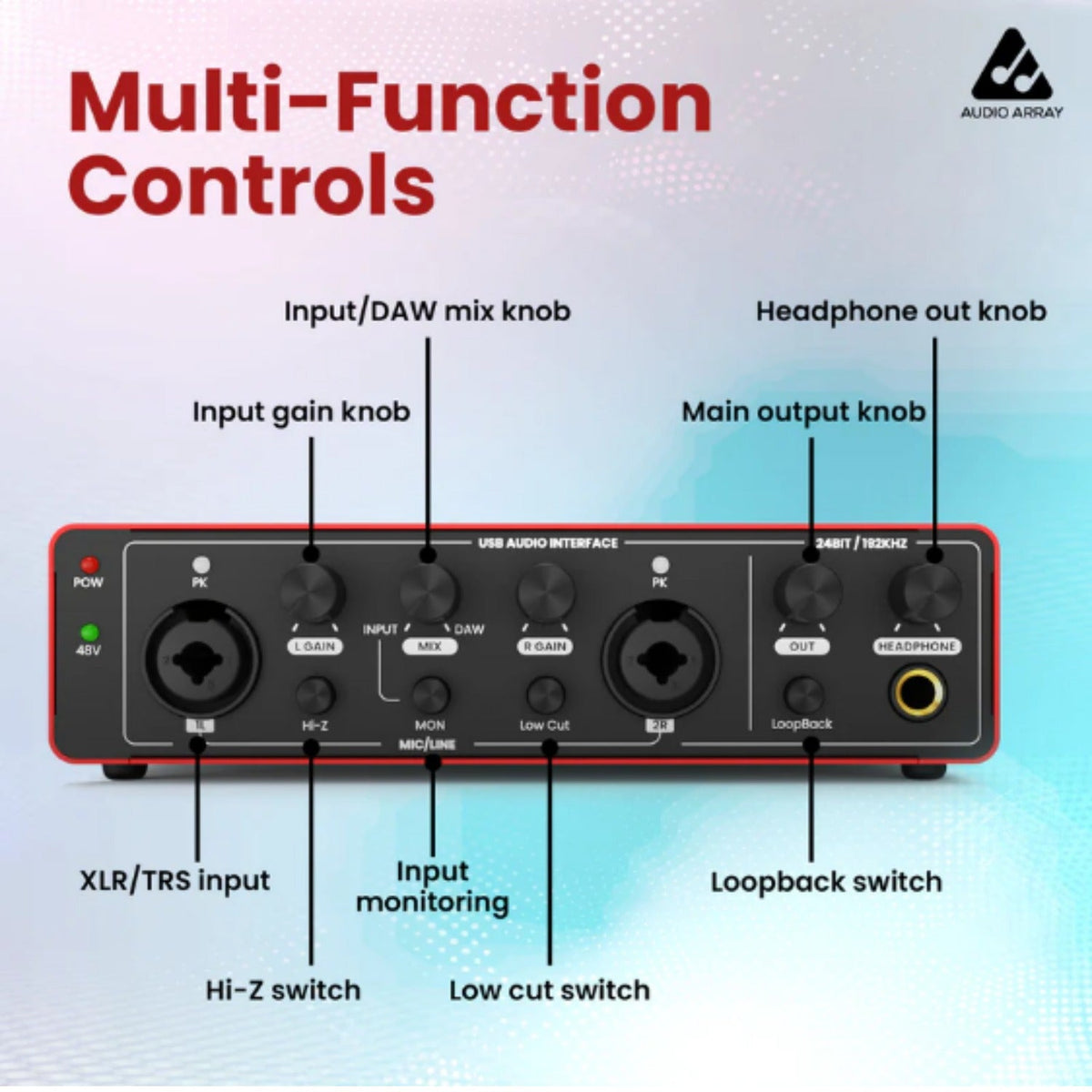 Audio Array AI-04 4 Channel Recording Studio Digital USB Audio Interface