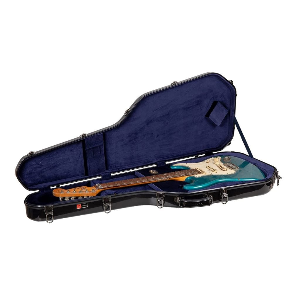 Crossrock CRF-2020GSTBK Deluxe Fiberglass Case for Tele and Strat Style Electric Guitars - Black