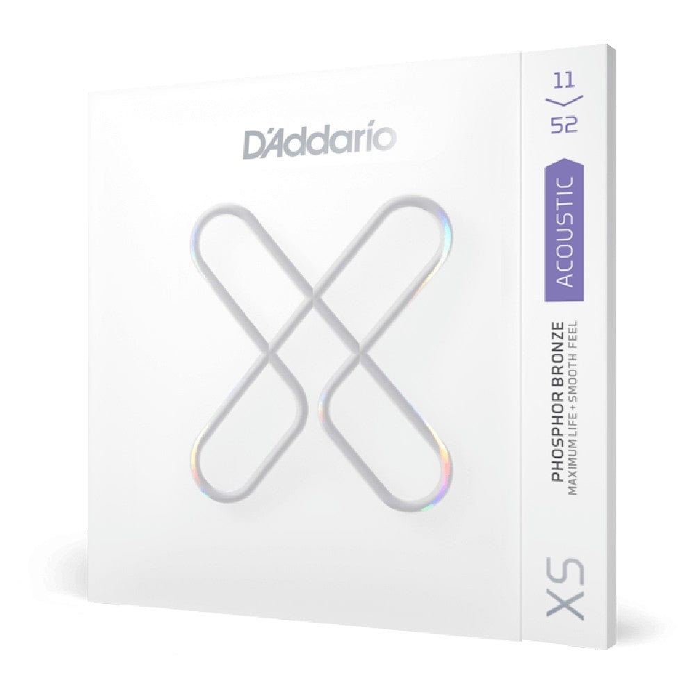 D'Addario XS Acoustic Guitar coated Strings Phosphor Bronze, Custom Light, 11-52