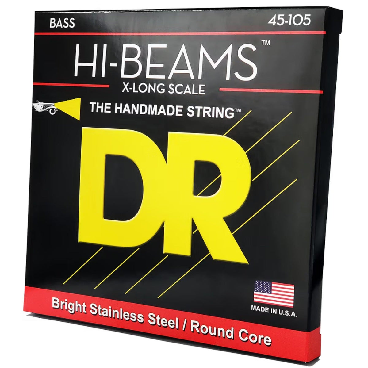 DR LMR-45 Hi-Beam Stainless Steel X-Long Medium Bass Guitar Strings Set - .045-.105