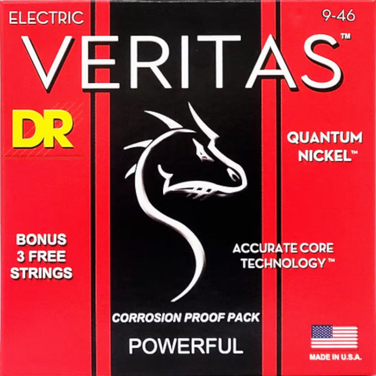DR String VTE-9/46 Veritas Light to Medium Electric Guitar Strings Set - .009-.046
