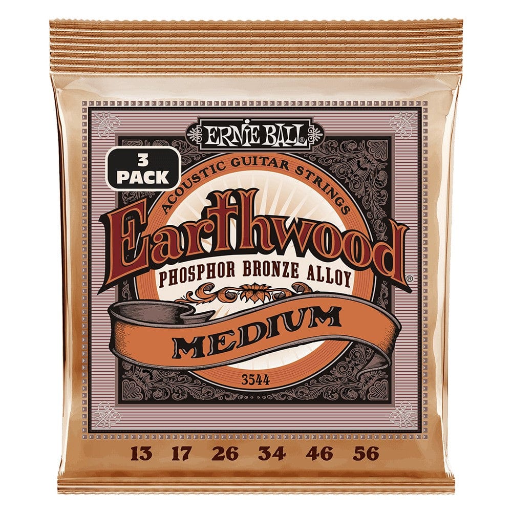 Ernie Ball 3544 Medium Earthwood Phosphor Bronze Acoustic Guitar Strings - .13-.56