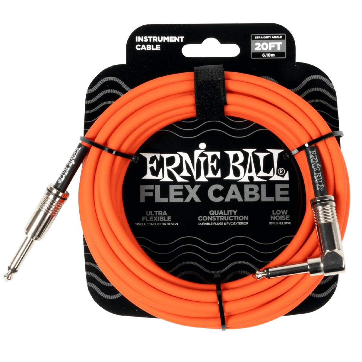 Ernie Ball Flex 20Ft Straight Angle Instrument Cable