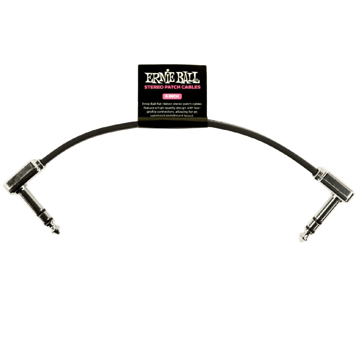 Ernie Ball Flat Ribbon Stereo Patch Cable - Black