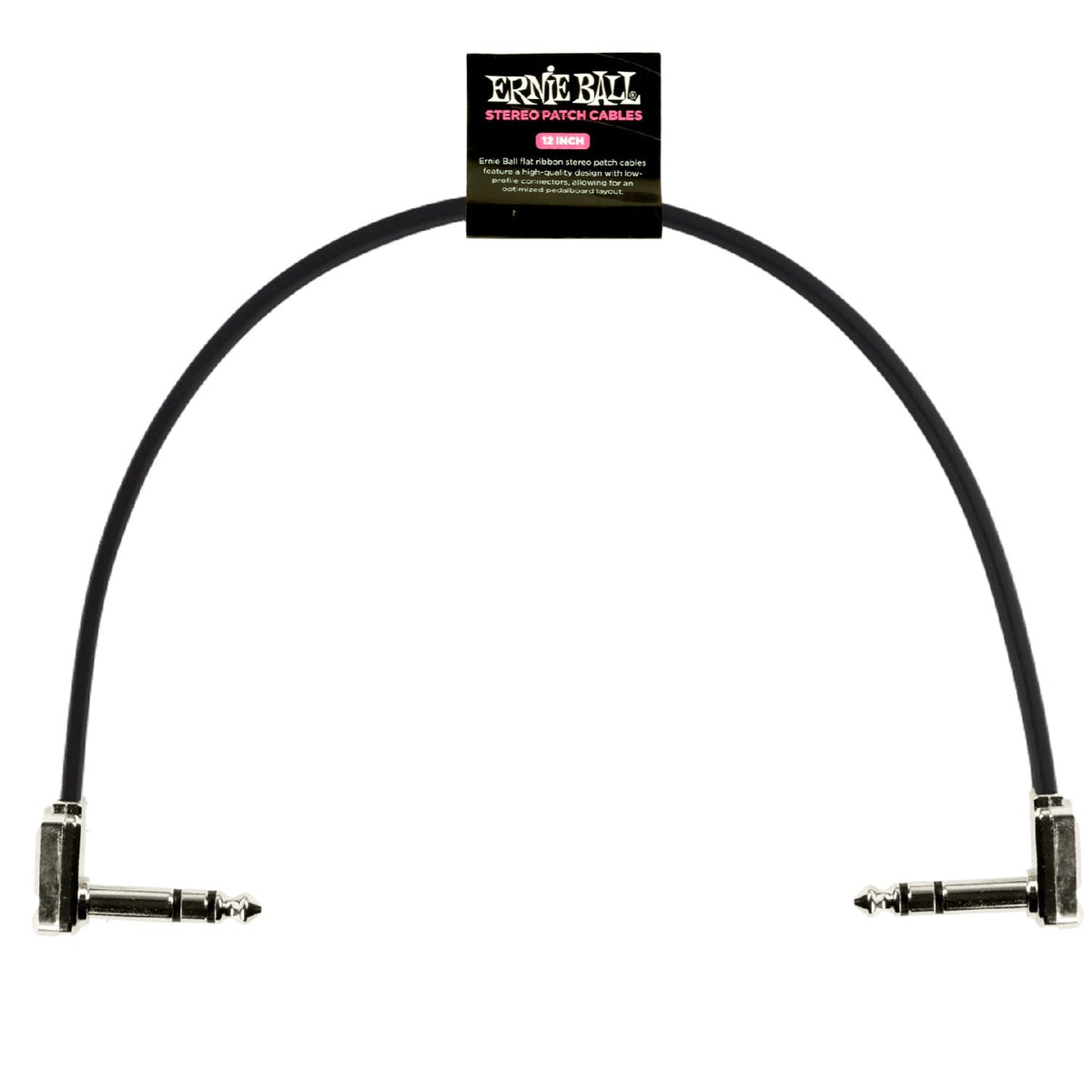 Ernie Ball Flat Ribbon Stereo Patch Cable - Black