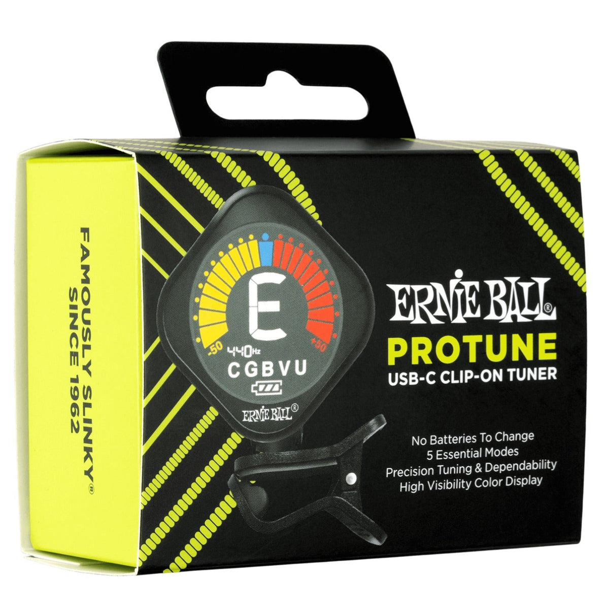 Ernie Ball ProTune USB-C Rechargeable Clip-on Tuner