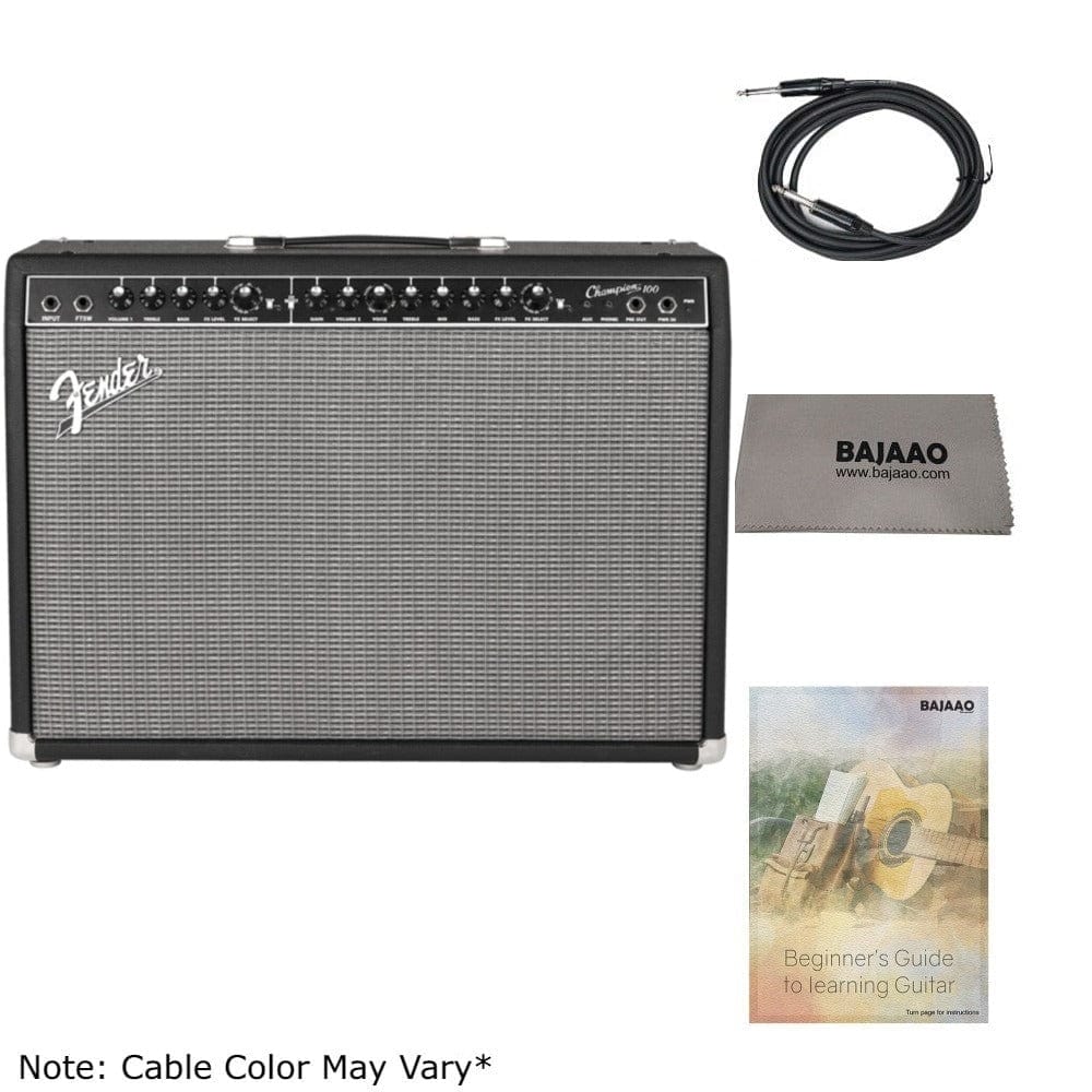 Fender Champion 100 Watts Guitar Combo Amplifier with Cable, Polishing Cloth & E-Book