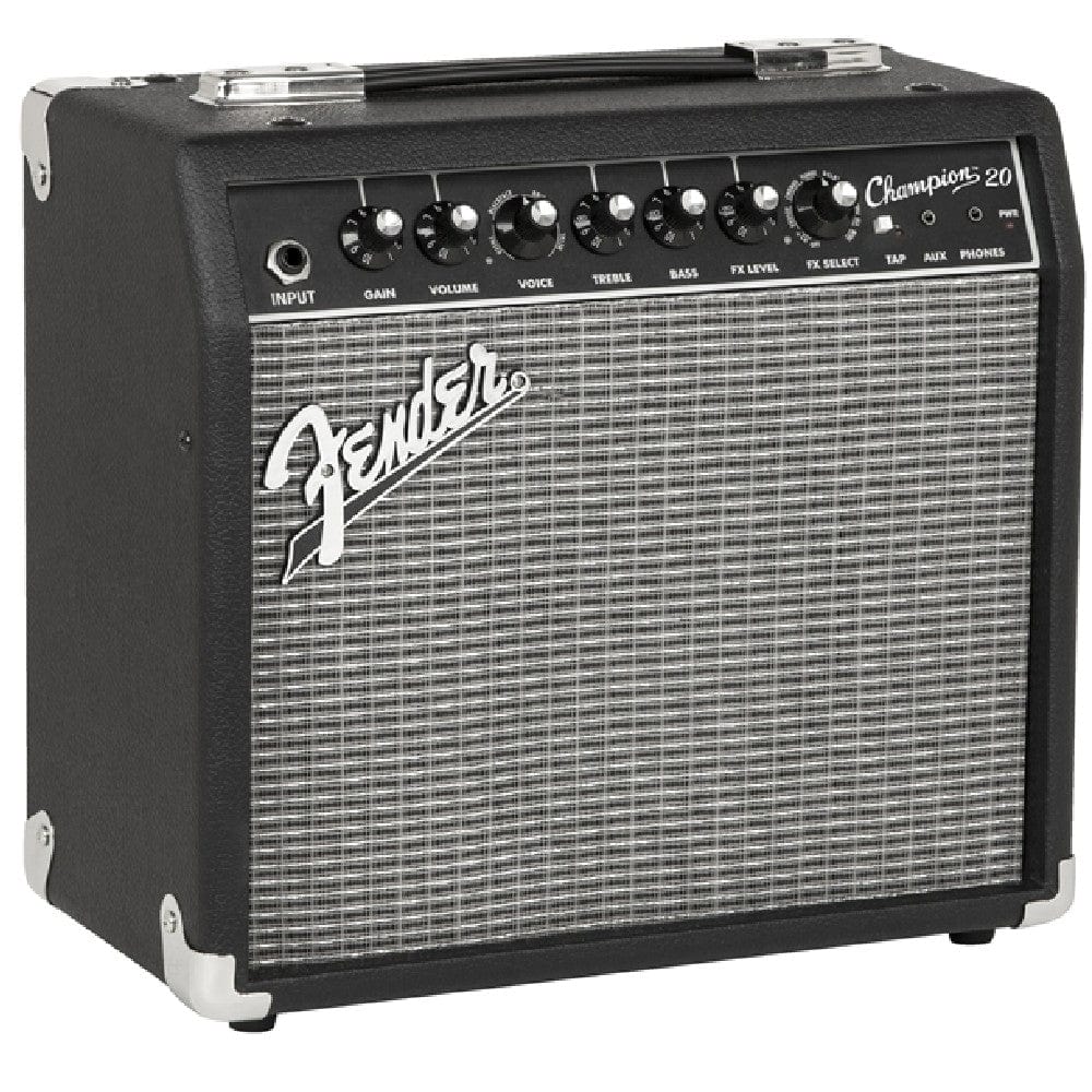 Fender Champion 20 Watts Combo Guitar Amplifier with Cable, Polishing Cloth & E-Book