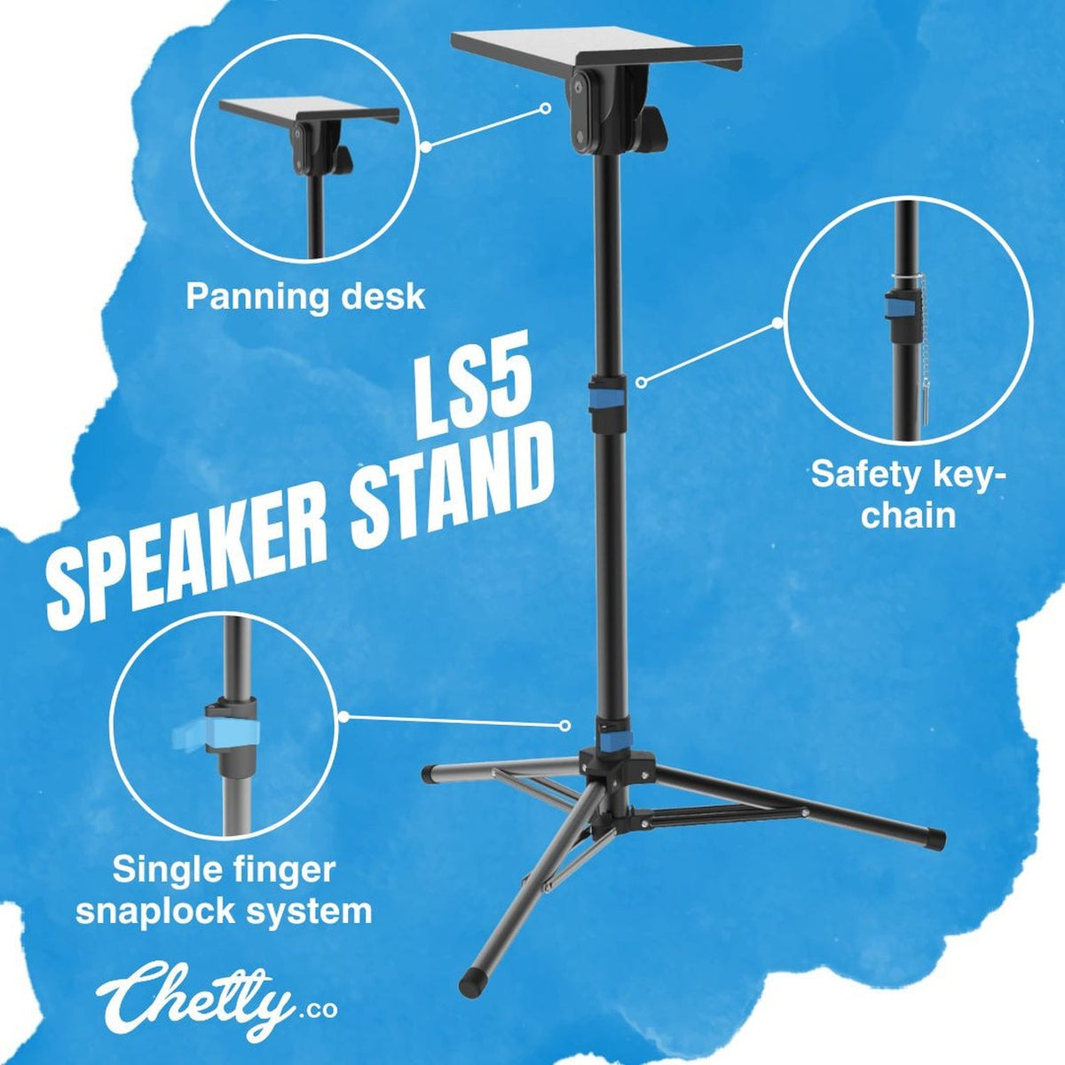 Chetty LS5 Studio Collapsible Tripod Base Monitor Stand