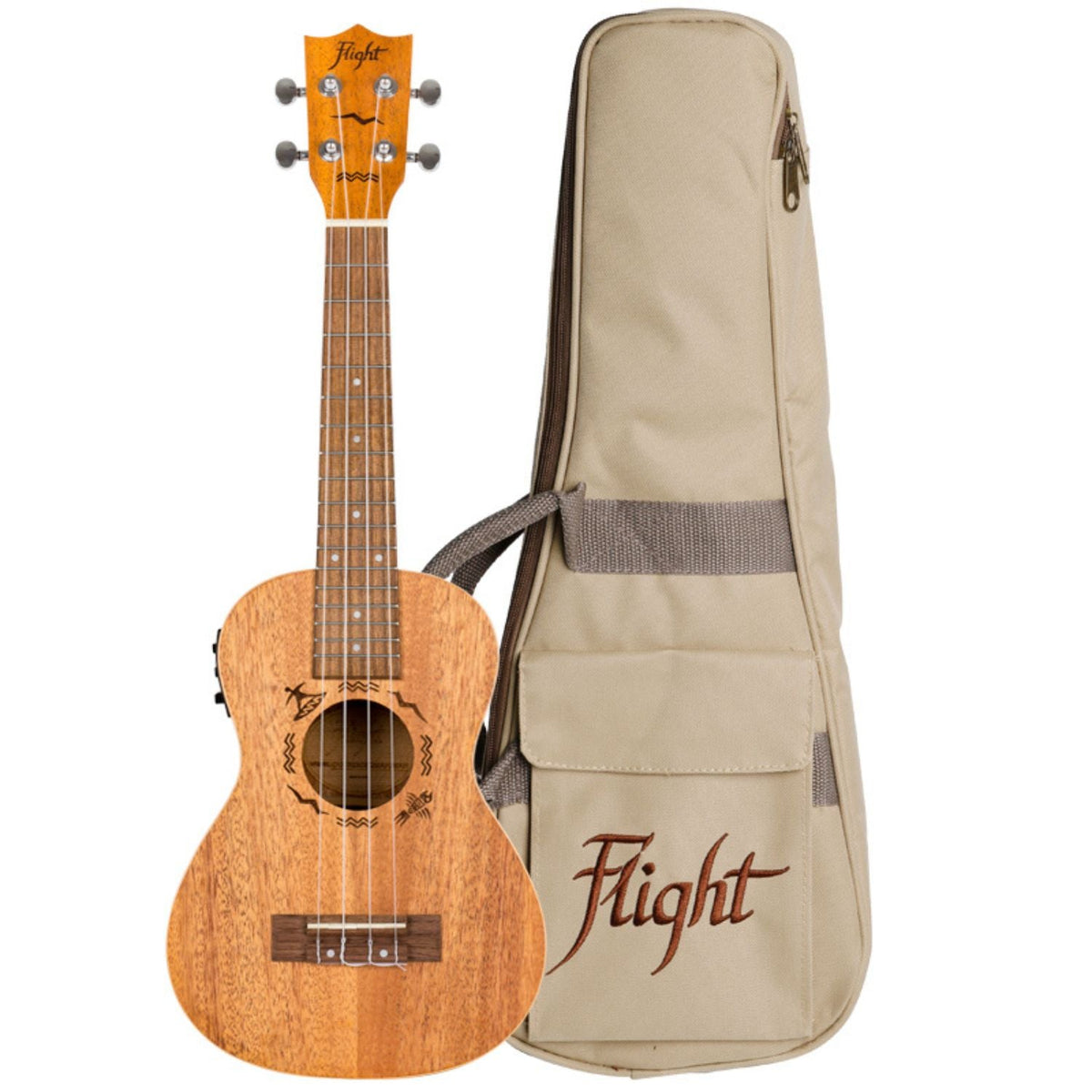 Flight DUC323 EQ Electro Acoustic Concert Ukulele with Bag