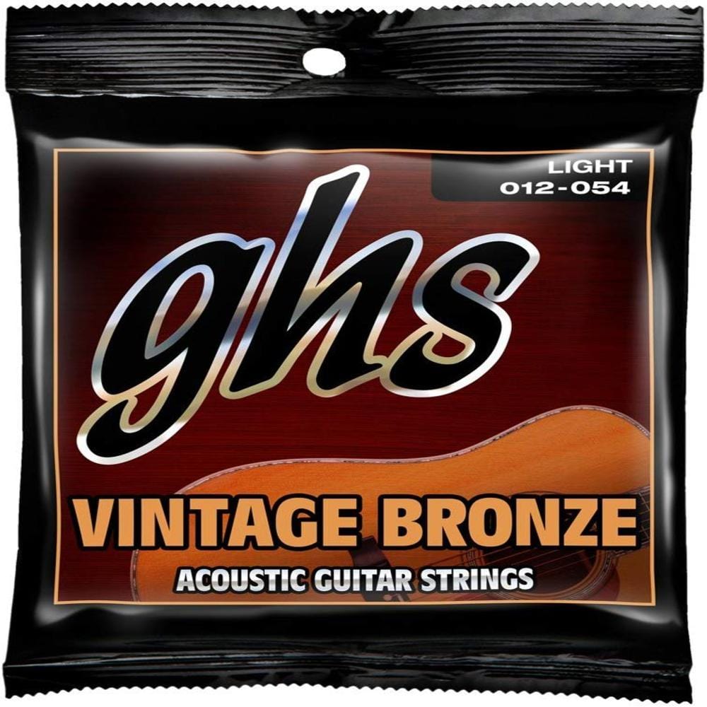 GHS Strings VN-L Vintage Bronze Acoustic Guitar Strings, Light - .012-.054