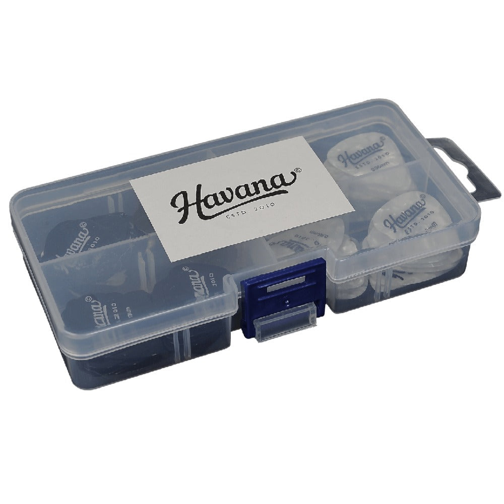 Havana Celluloid Teardrop Picks Box - 0.46mm to 1.2mm
