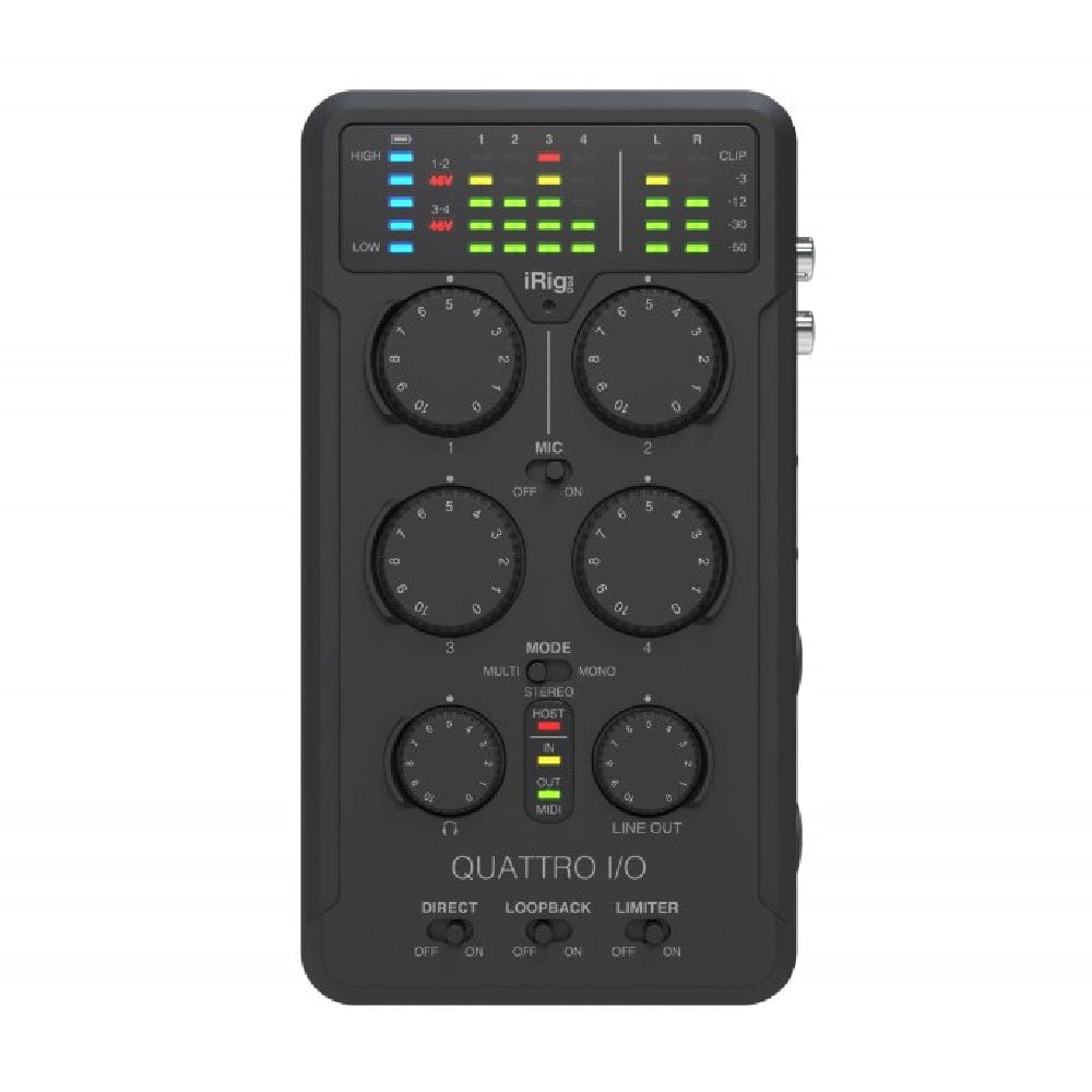 IK Multimedia iRig Pro Quattro I/O 4-Input Professional Field Recording Interface