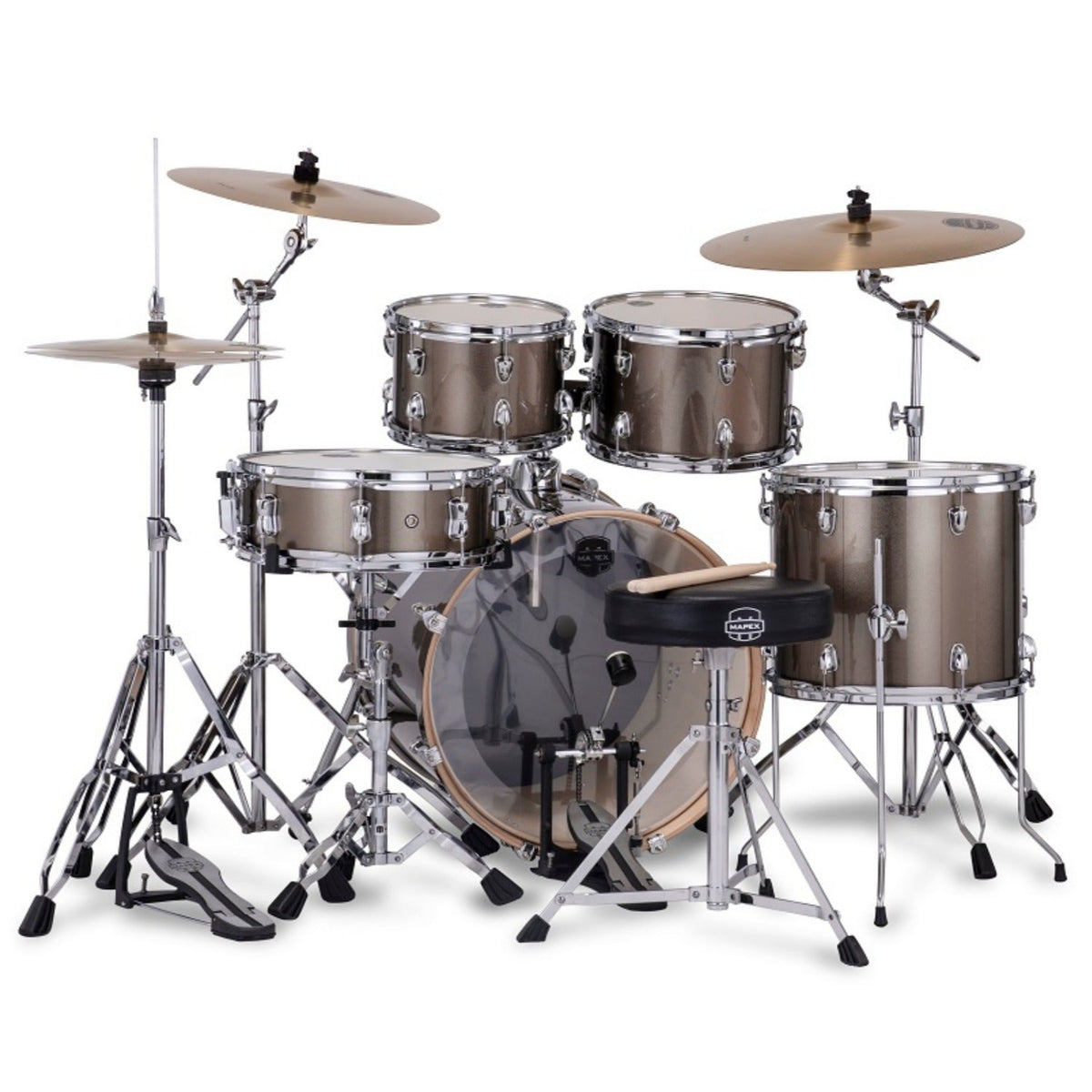 Mapex VE5045FT Venus 5 Piece Jazz Acoustic Drum Kits with Hardware & Throne