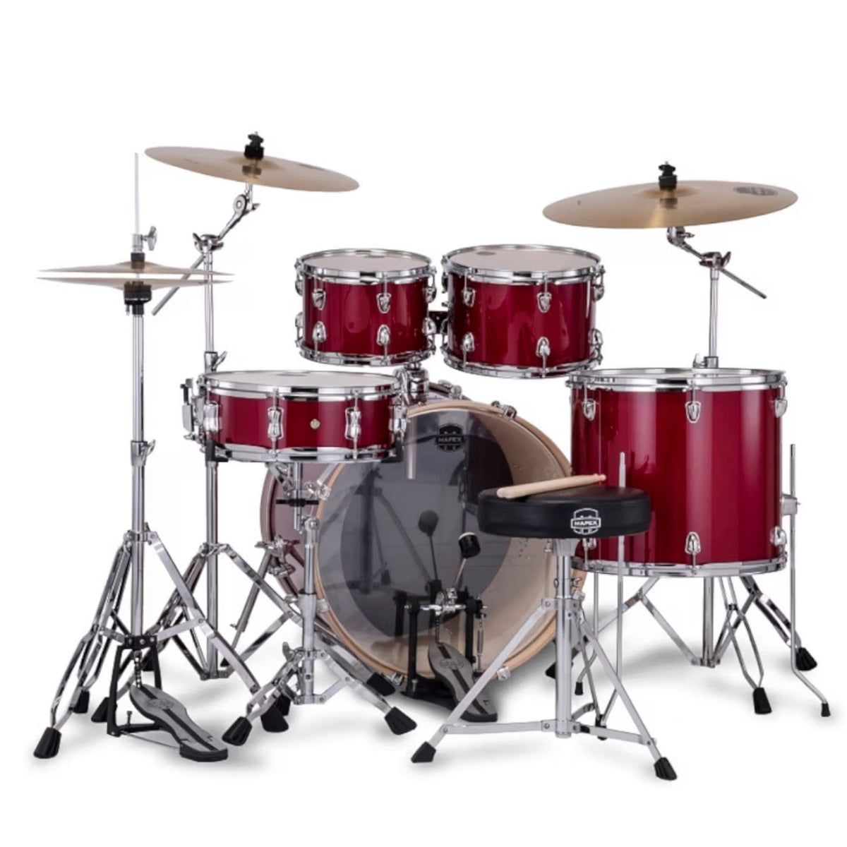 Mapex Venus 5Pcs Hybrid Acoustic Drum Kit with Hardware Cymbals & Throne