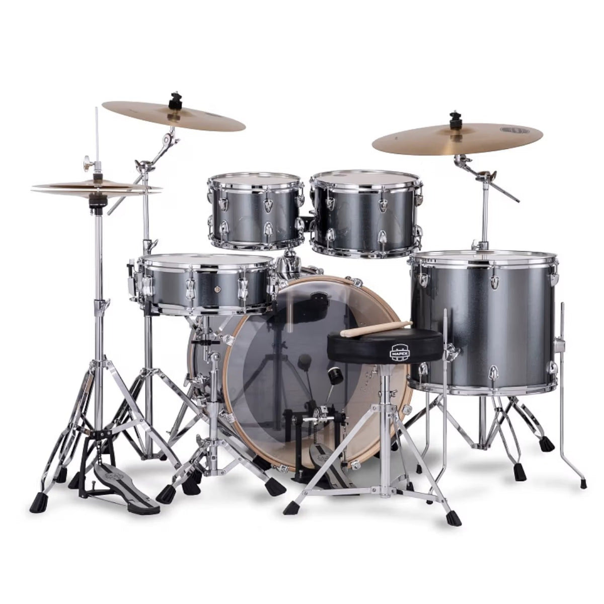 Mapex Venus 5Pcs Hybrid Acoustic Drum Kit with Hardware Cymbals & Throne