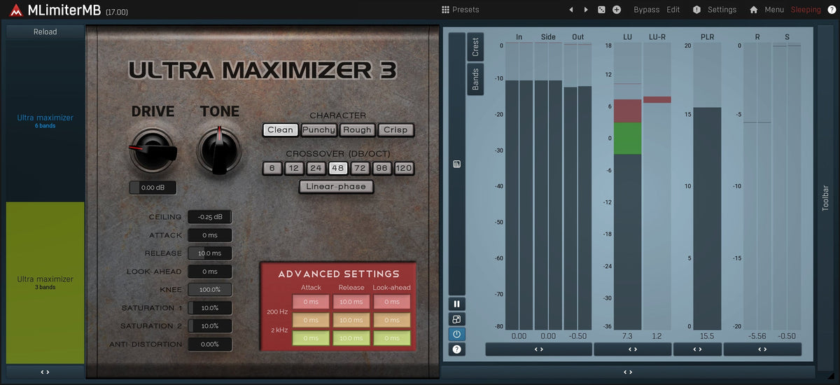 MELDA MLimiterMB Limiter – Professional Audio Software & Plugin