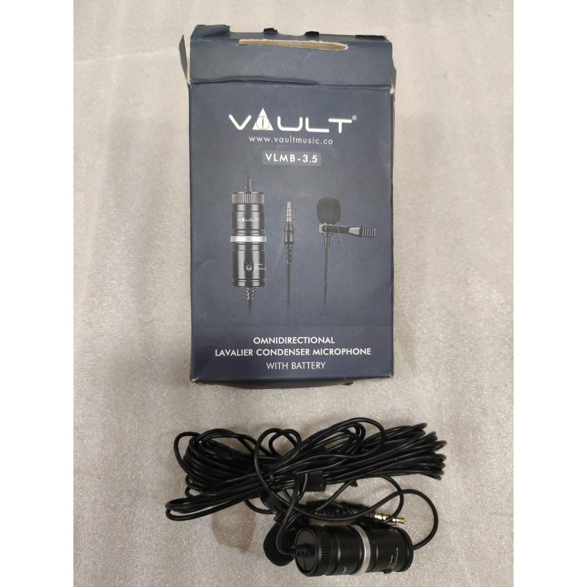 Vault VLM-B 3.5 Lavalier Microphone with 5.5 meter Audio Cable - Ideal for Vlogging, Podcasting, Conferences, Video chat - Open Box A Stock