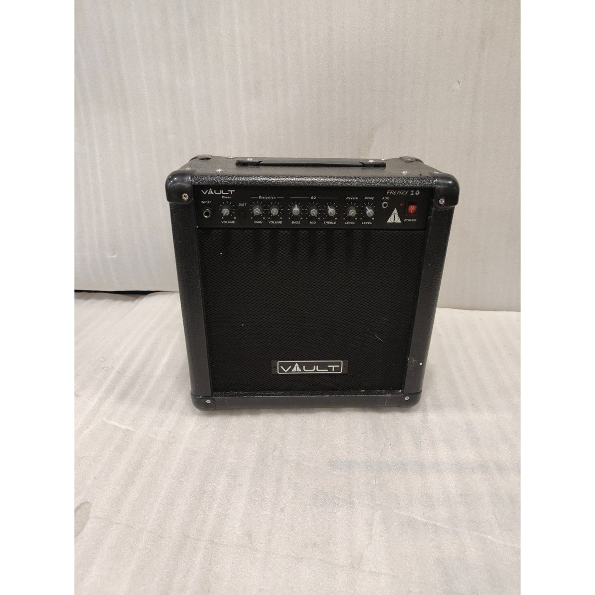 Vault Frenzy 20 Watt Combo Guitar Amplifier with Analog Distortion, Reverb & Delay All Playable Together - Open Box A Stock