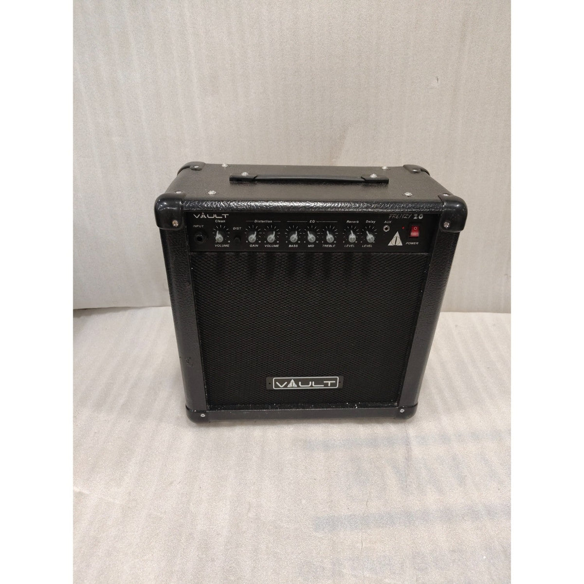 Vault Frenzy 20 Watt Combo Guitar Amplifier with Analog Distortion, Reverb & Delay All Playable Together - Open Box A Stock