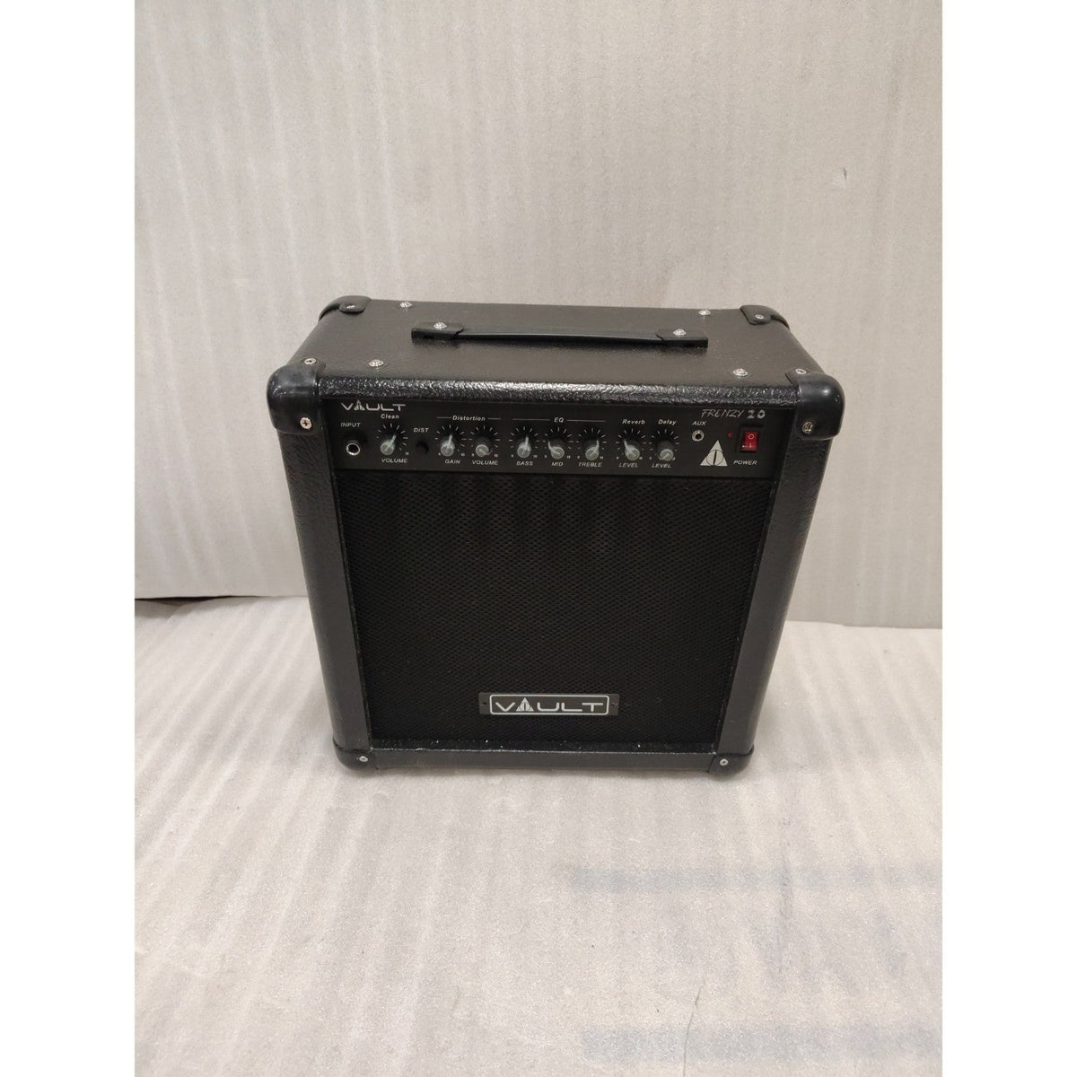 Vault Frenzy 20 Watt Combo Guitar Amplifier with Analog Distortion, Reverb & Delay All Playable Together - Open Box A Stock