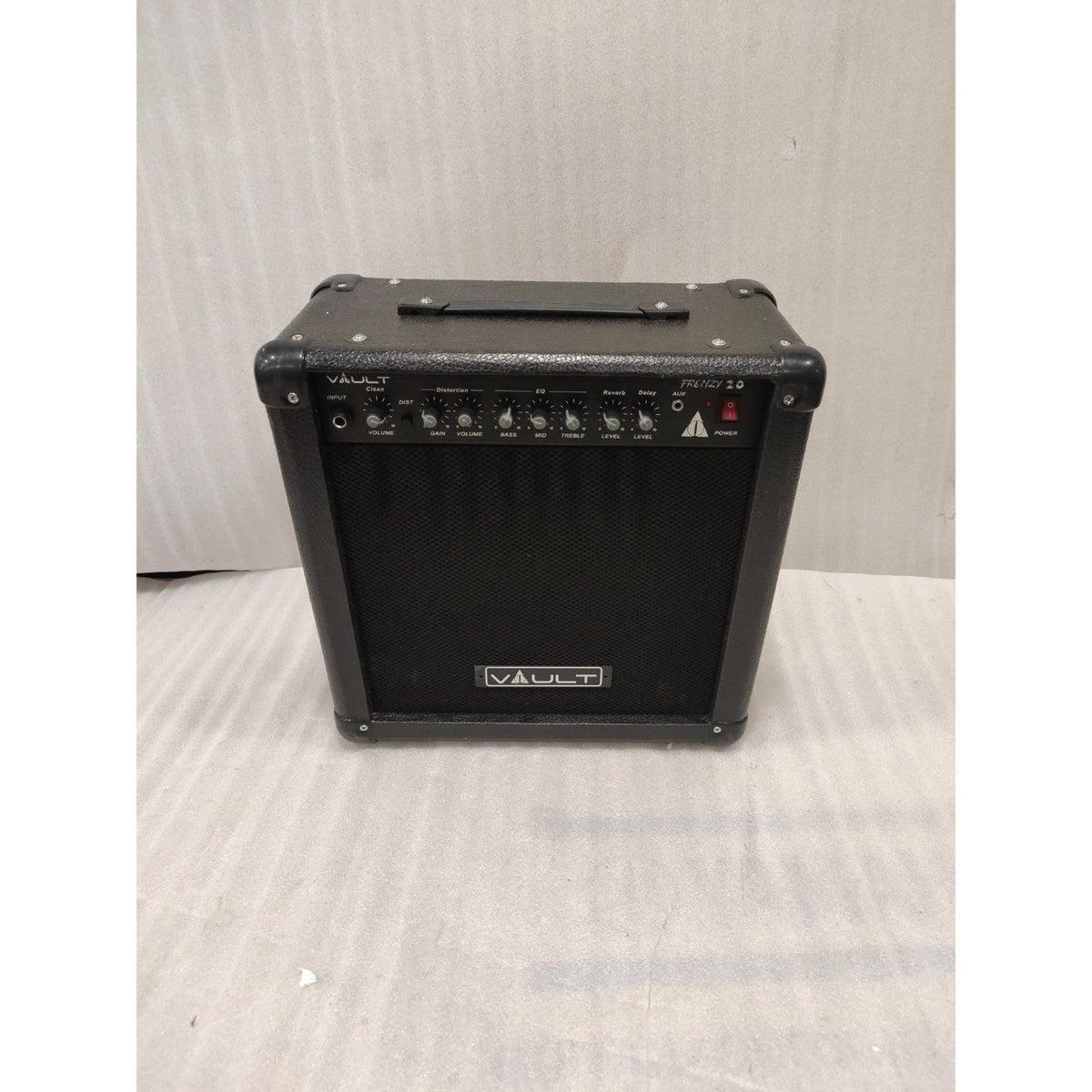 Vault Frenzy 20 Watt Combo Guitar Amplifier with Analog Distortion, Reverb & Delay All Playable Together - Open Box A Stock