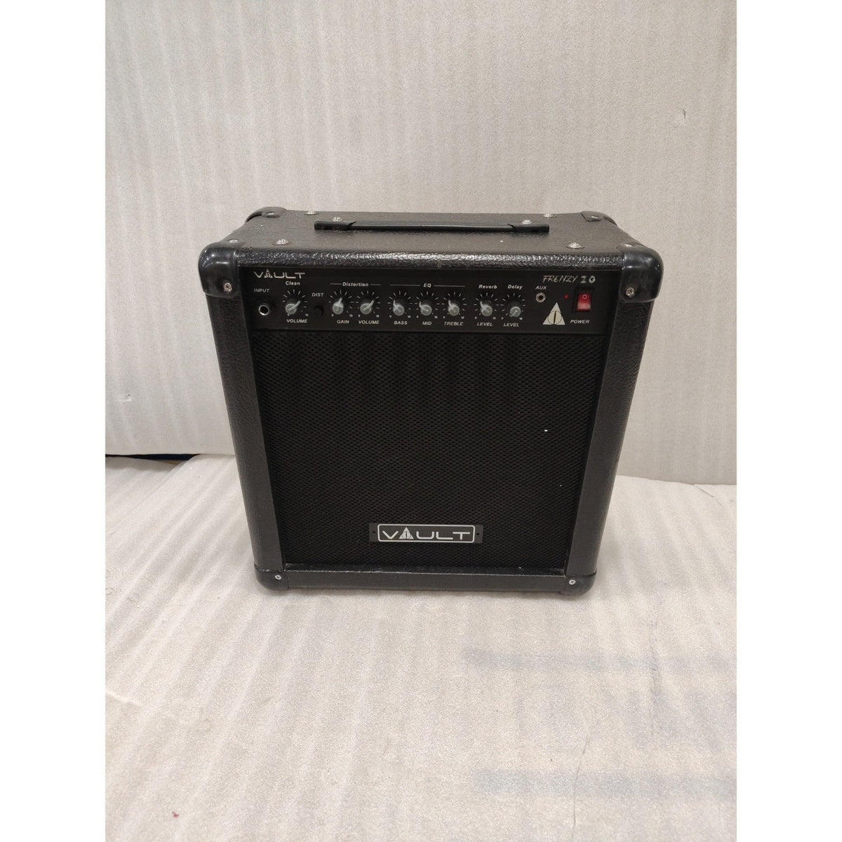 Vault Frenzy 20 Watt Combo Guitar Amplifier with Analog Distortion, Reverb & Delay All Playable Together - Open Box A Stock