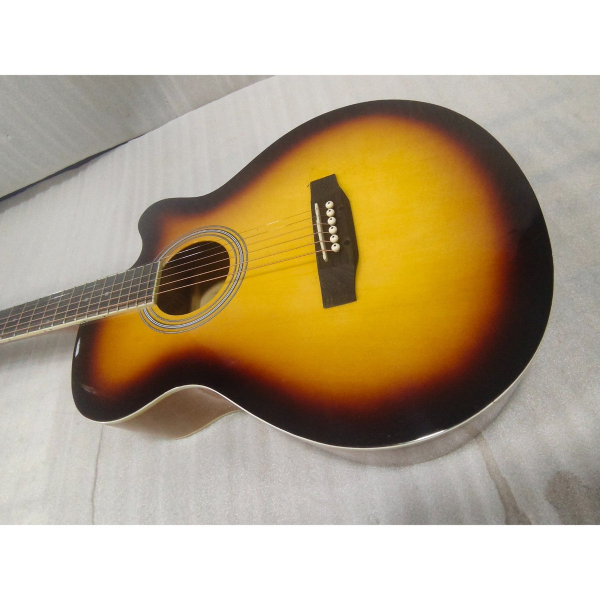 Vault EA20 Guitar Kit with Learn to Play Ebook, Bag, Strings, Straps, Picks, String winder & Polishing Cloth - 40 inch Cutaway Acoustic Guitar - Open Box