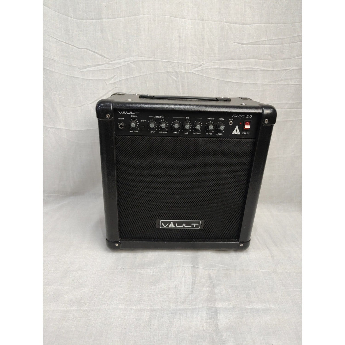 Vault Frenzy 20 Watt Combo Guitar Amplifier with Analog Distortion, Reverb & Delay All Playable Together - Open Box A Stock