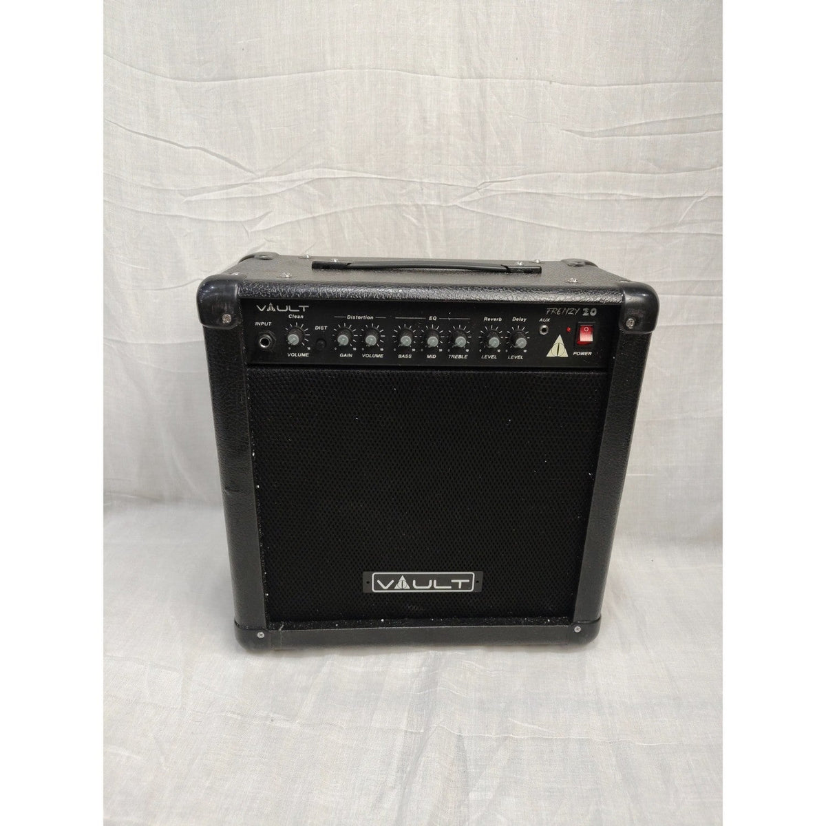 Vault Frenzy 20 Watt Combo Guitar Amplifier with Analog Distortion, Reverb & Delay All Playable Together - Open Box A Stock