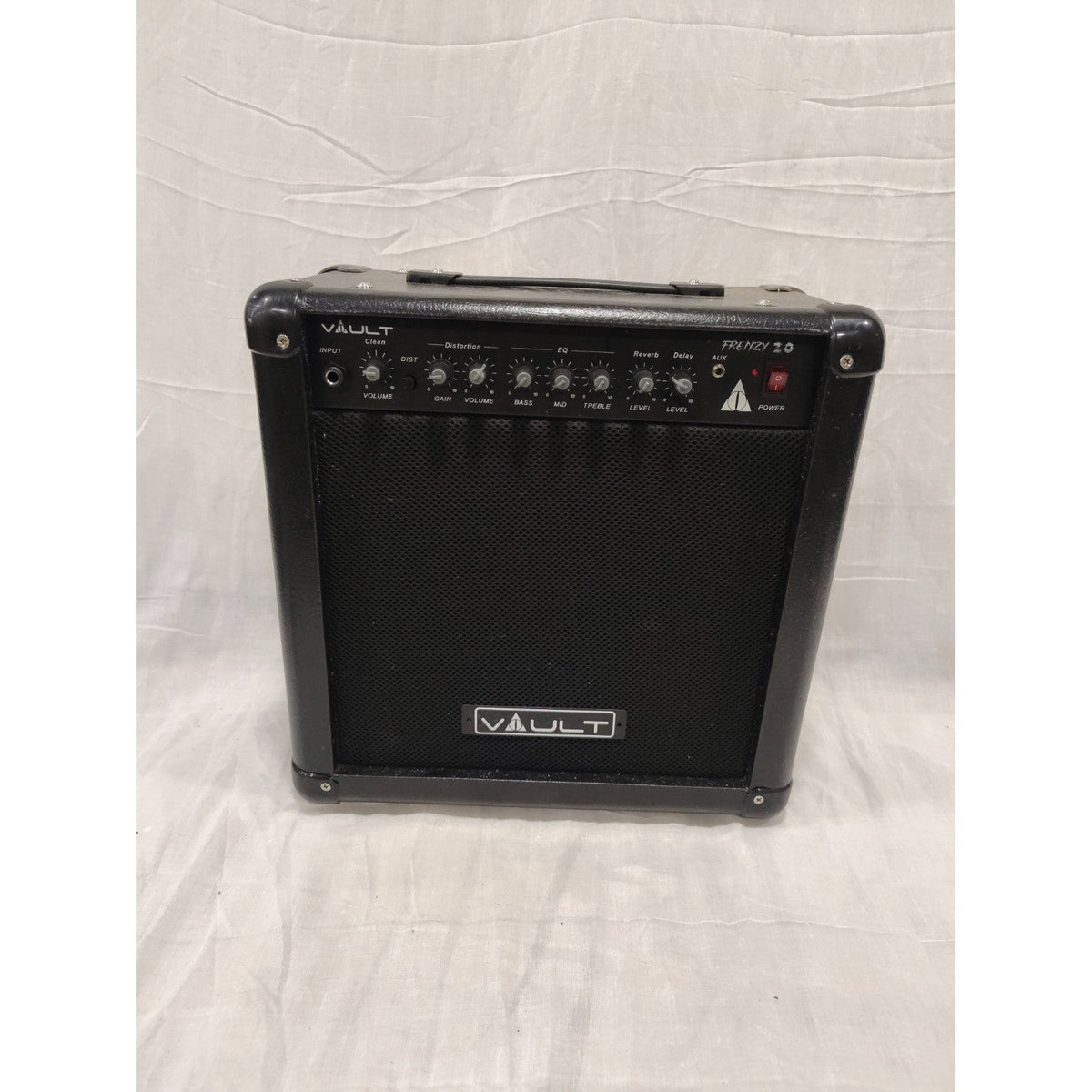 Vault Frenzy 20 Watt Combo Guitar Amplifier with Analog Distortion, Reverb & Delay All Playable Together - Open Box A Stock