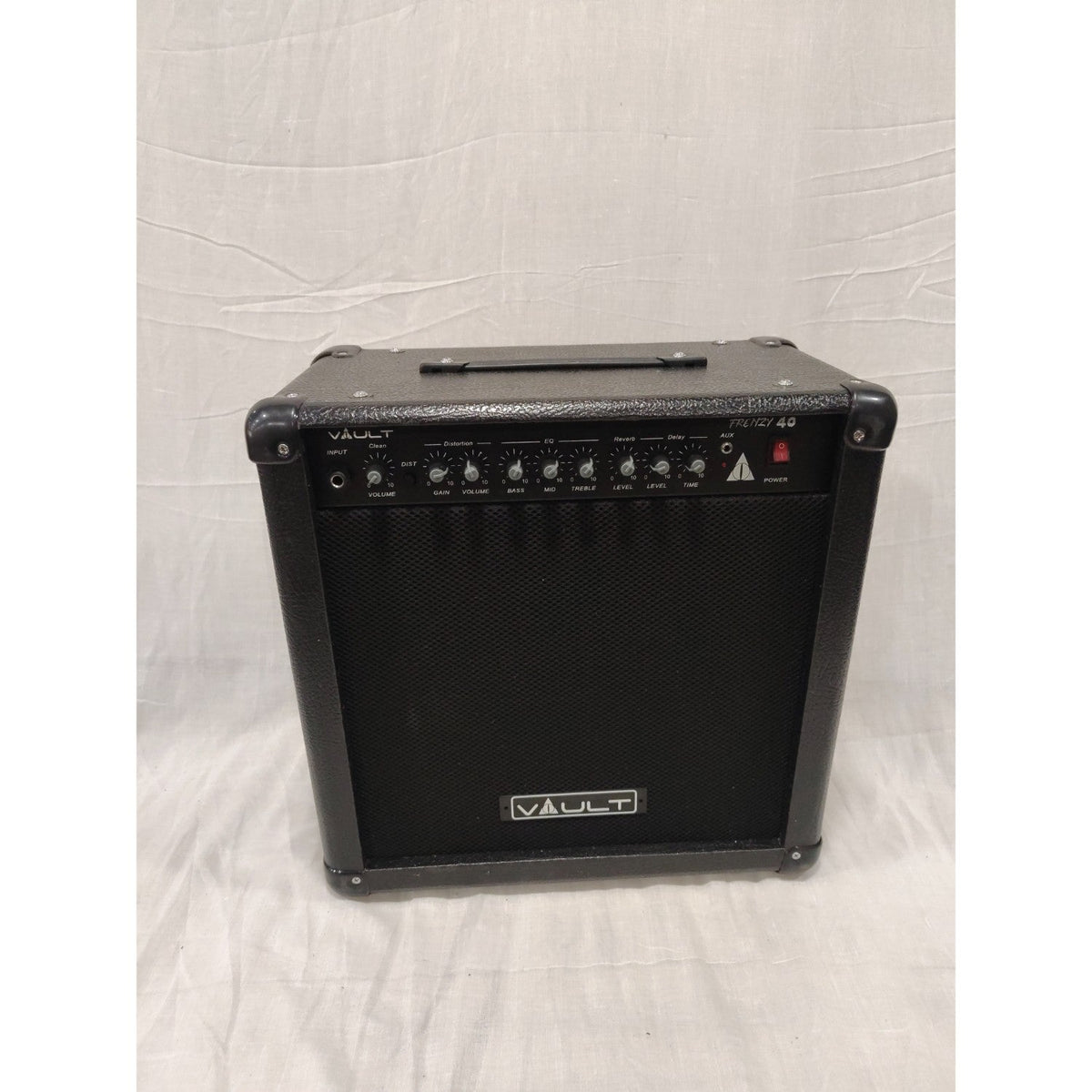 Vault Frenzy 40 Watt Combo Guitar Amplifier with Analog Distortion, Reverb & Delay All Playable Together - Open Box