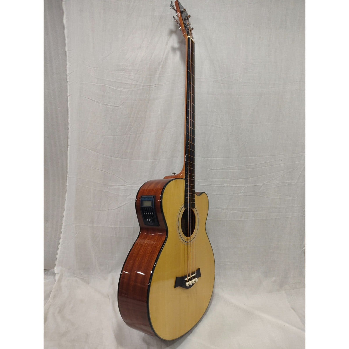 Vault EB40CE 4 String Solid Spruce-Top Electro Acoustic Bass Guitar With EQ and Padded Gigbag - 34" Long Scale Length - Open Box