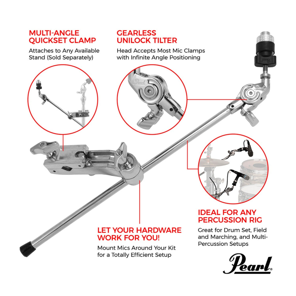 Pearl MH-70A Clamping Boom Microphone Holder